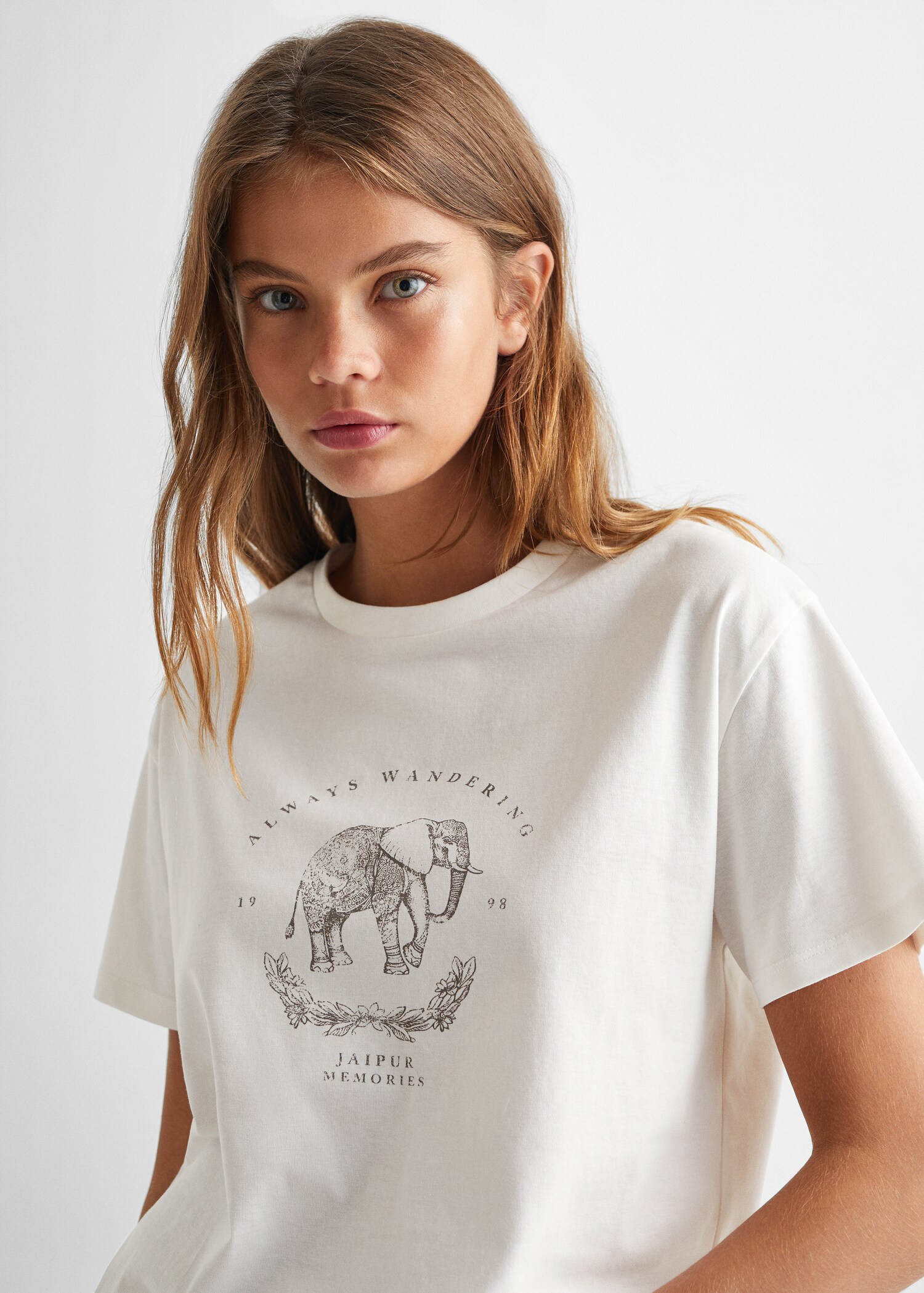 Printed cotton-blend T-shirt - Details of the article 1