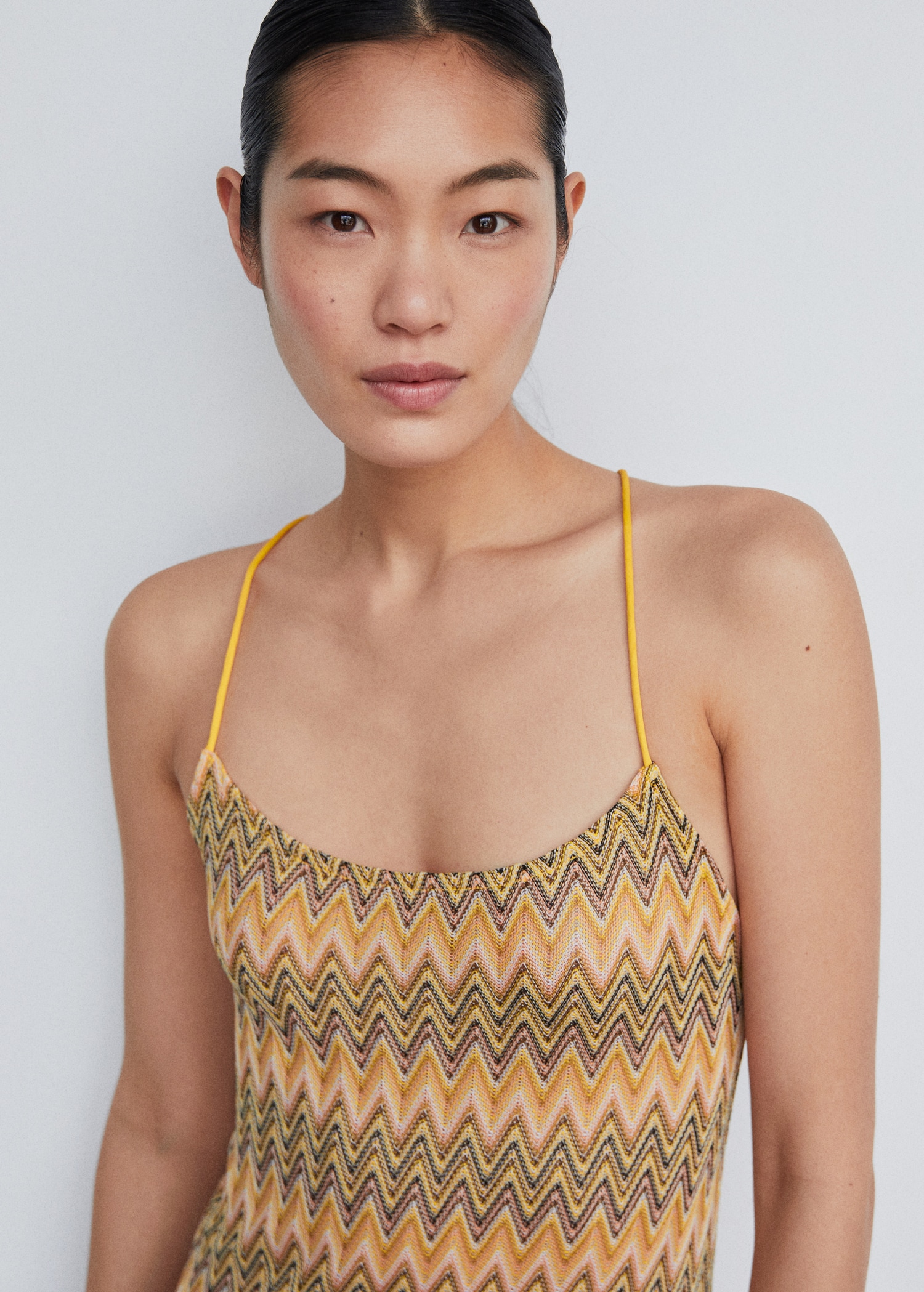 Geometric pattern dress MANGO Armenia - Main Image