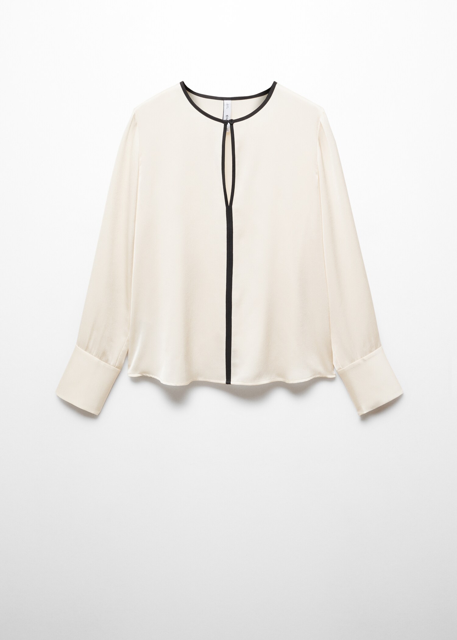 Contrast trim satin blouse - Article without model