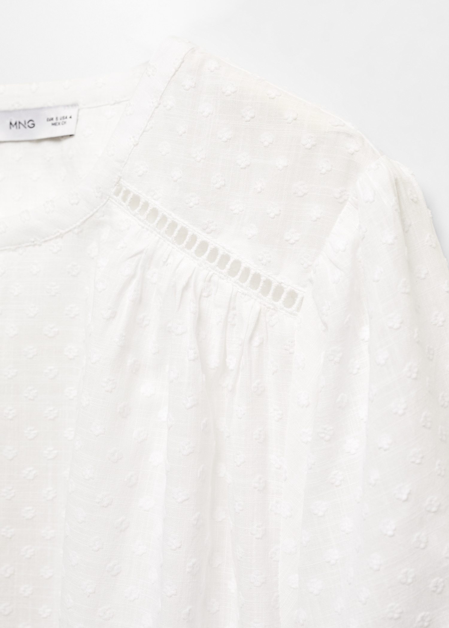 Blusa algodón plumeti Mujer MANGO Uruguay