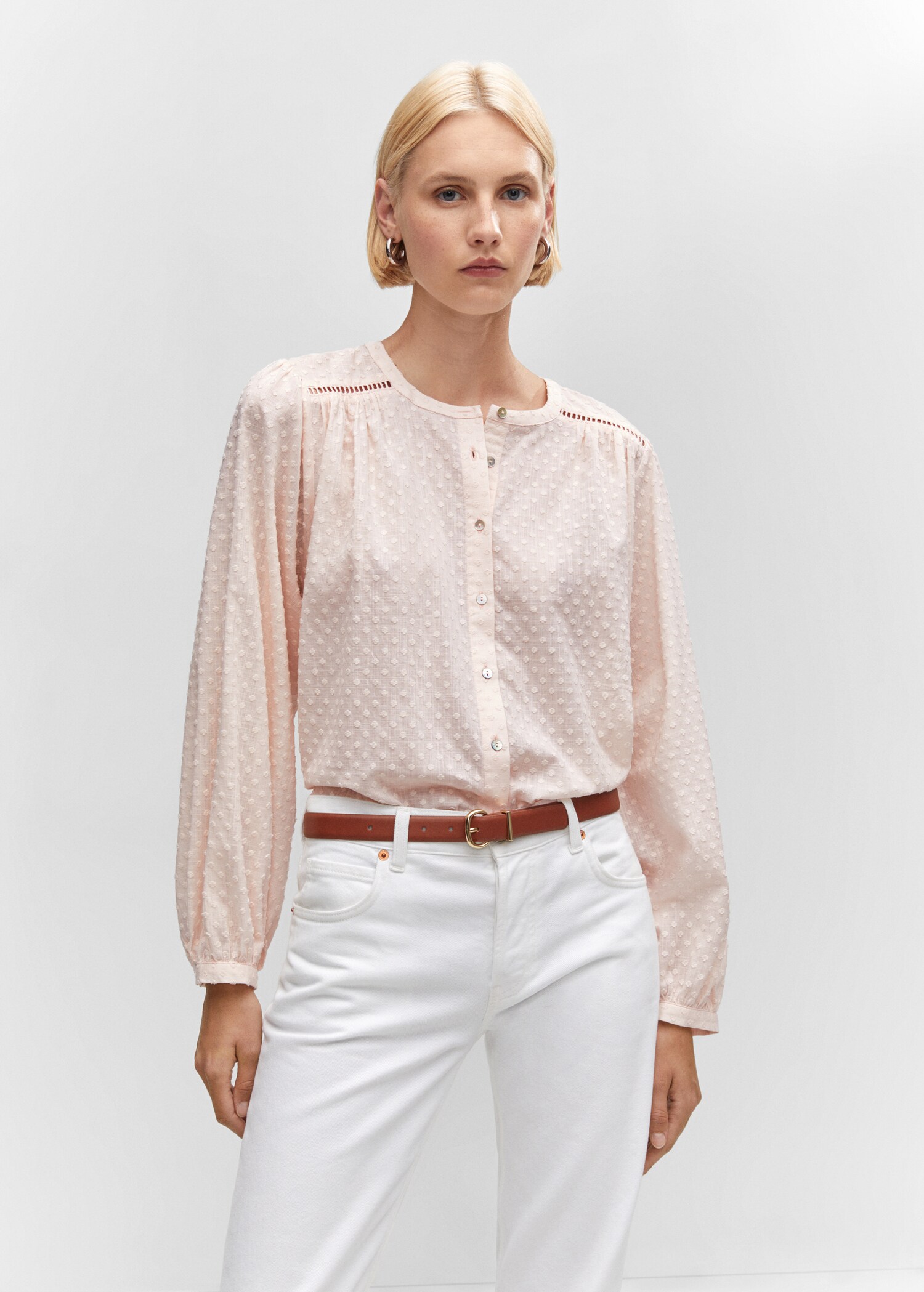 Blouse coton plumetis - Plan moyen