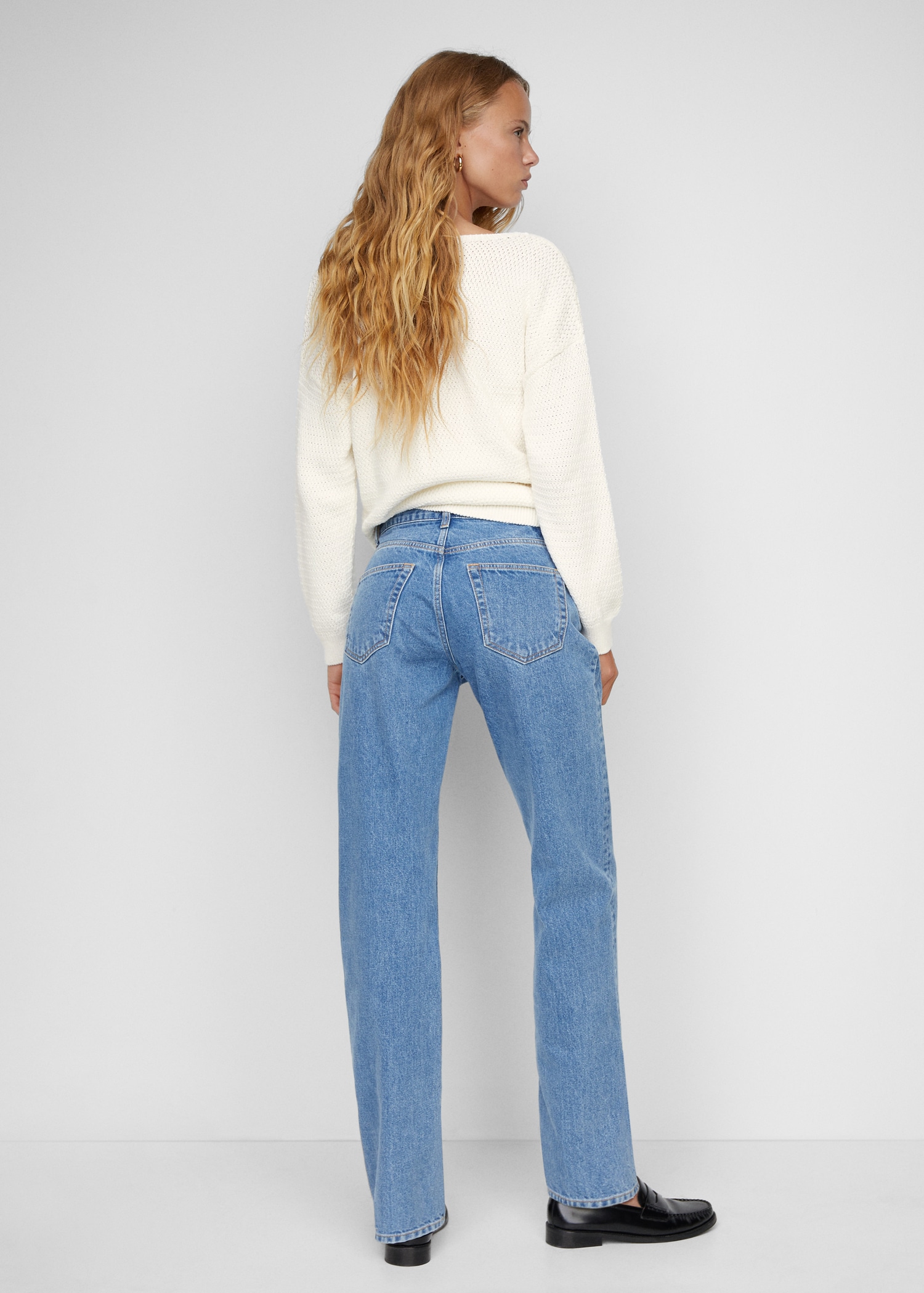 V-neck cotton sweater - Reverse of the article