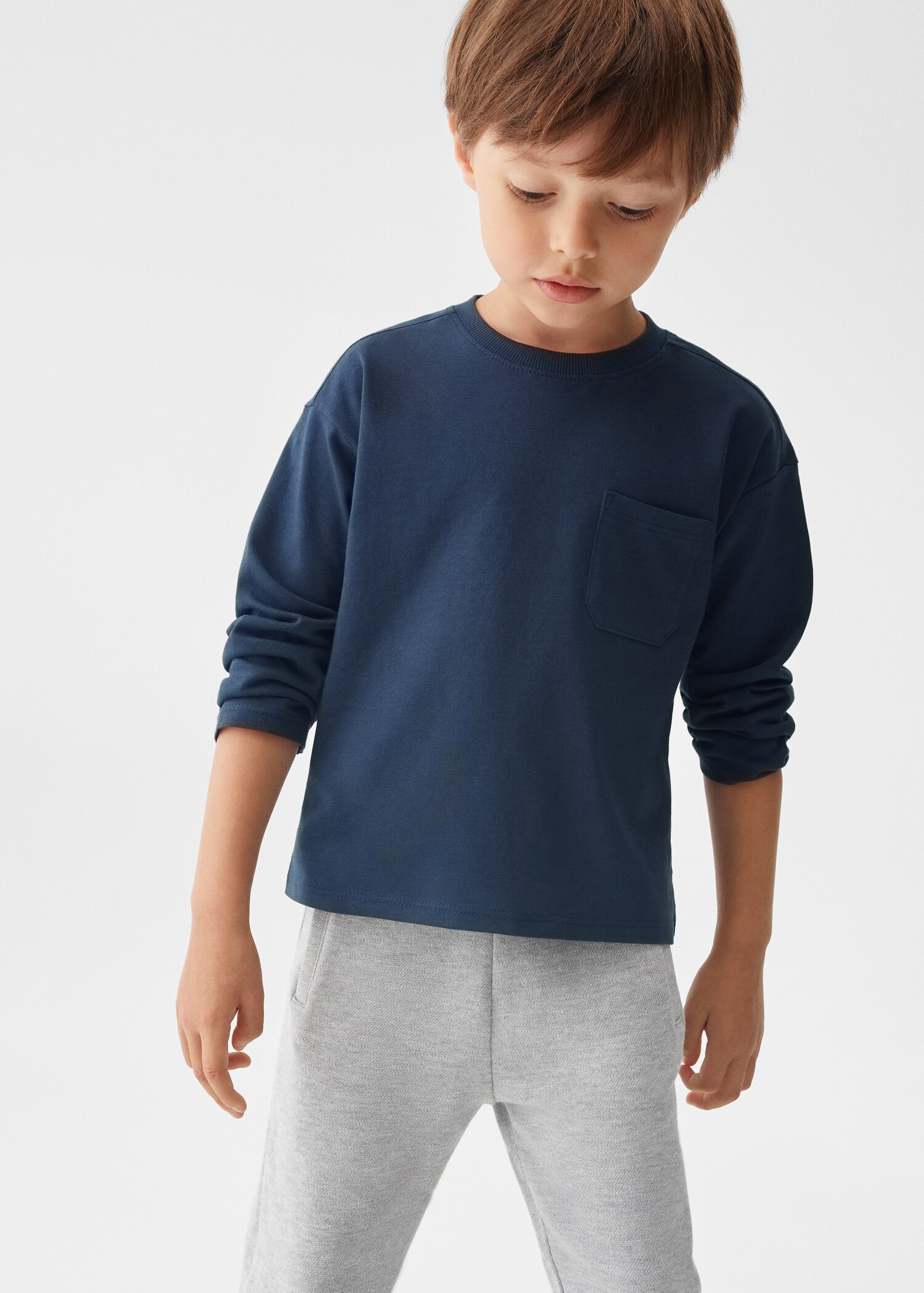 Long sleeve cotton t-shirt - Medium plane