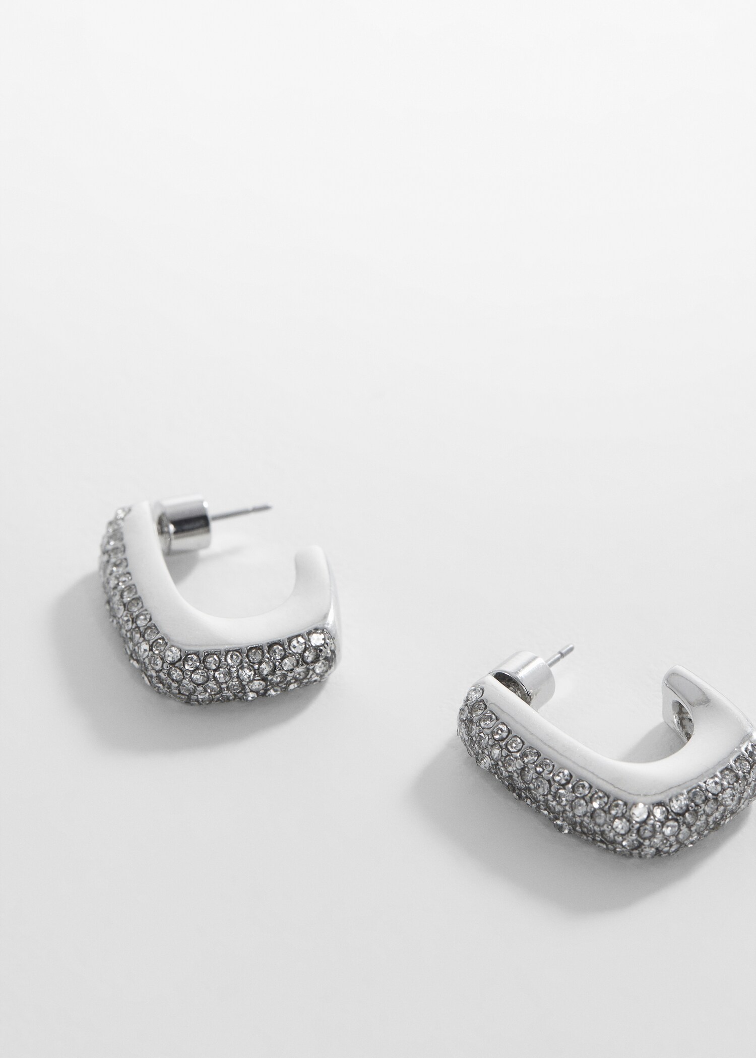 Rhinestone hoop earrings - Medium plane