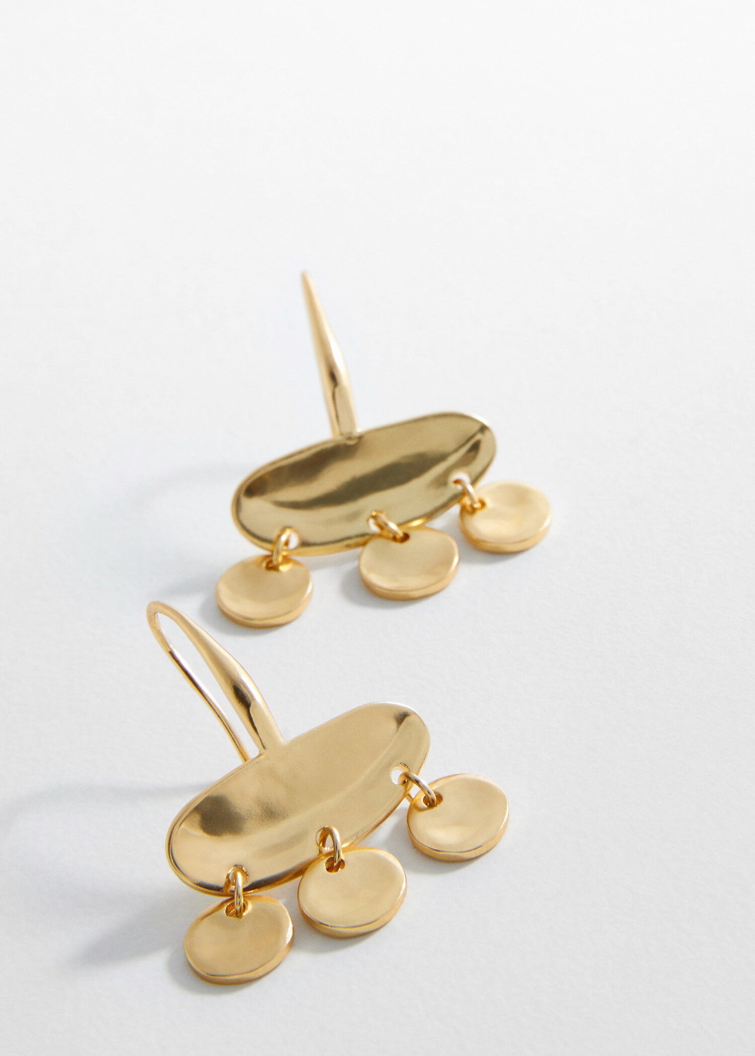 Coin pendant earrings - Medium plane