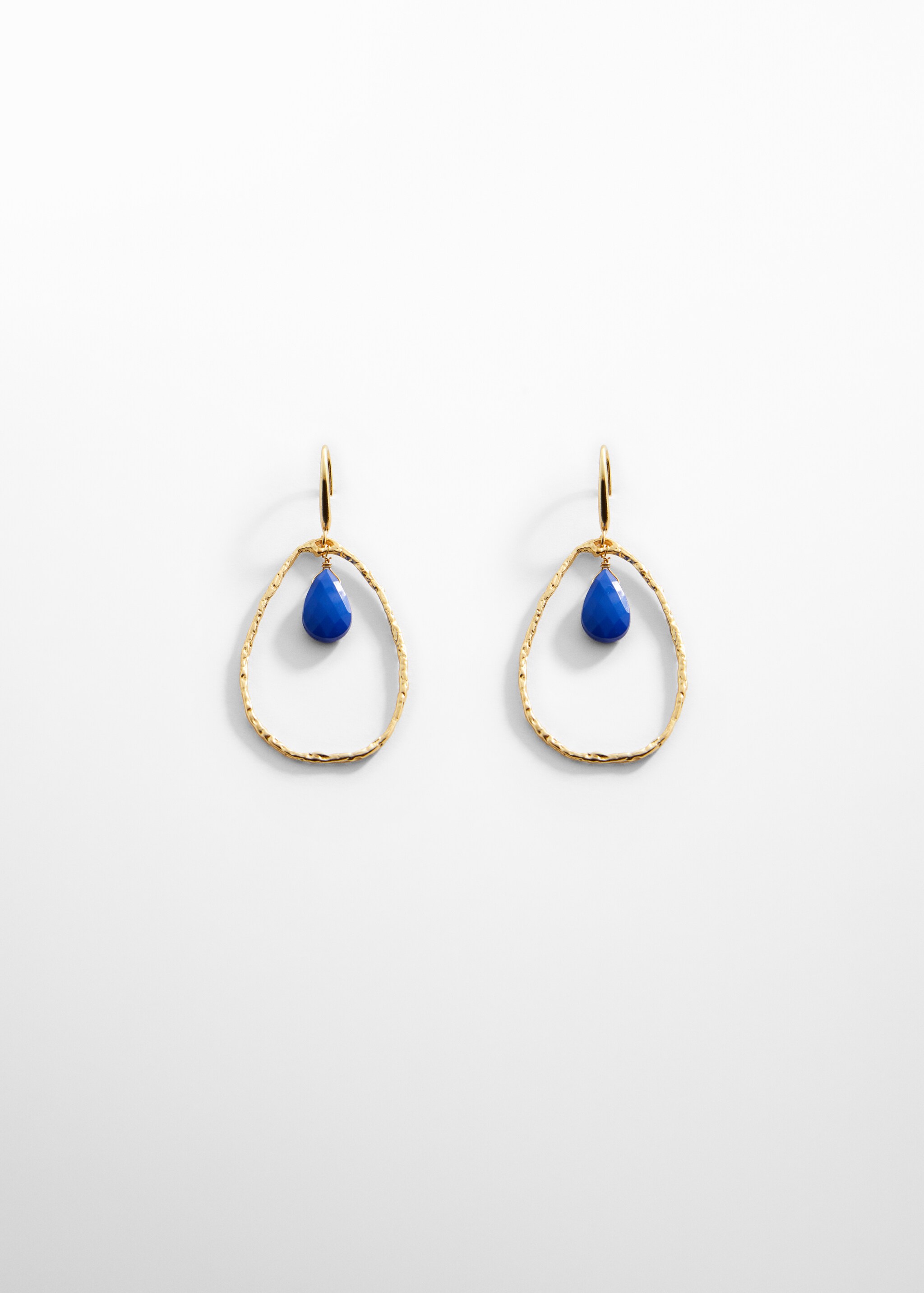 Hoop earrings with irregular stone  - Article without model
