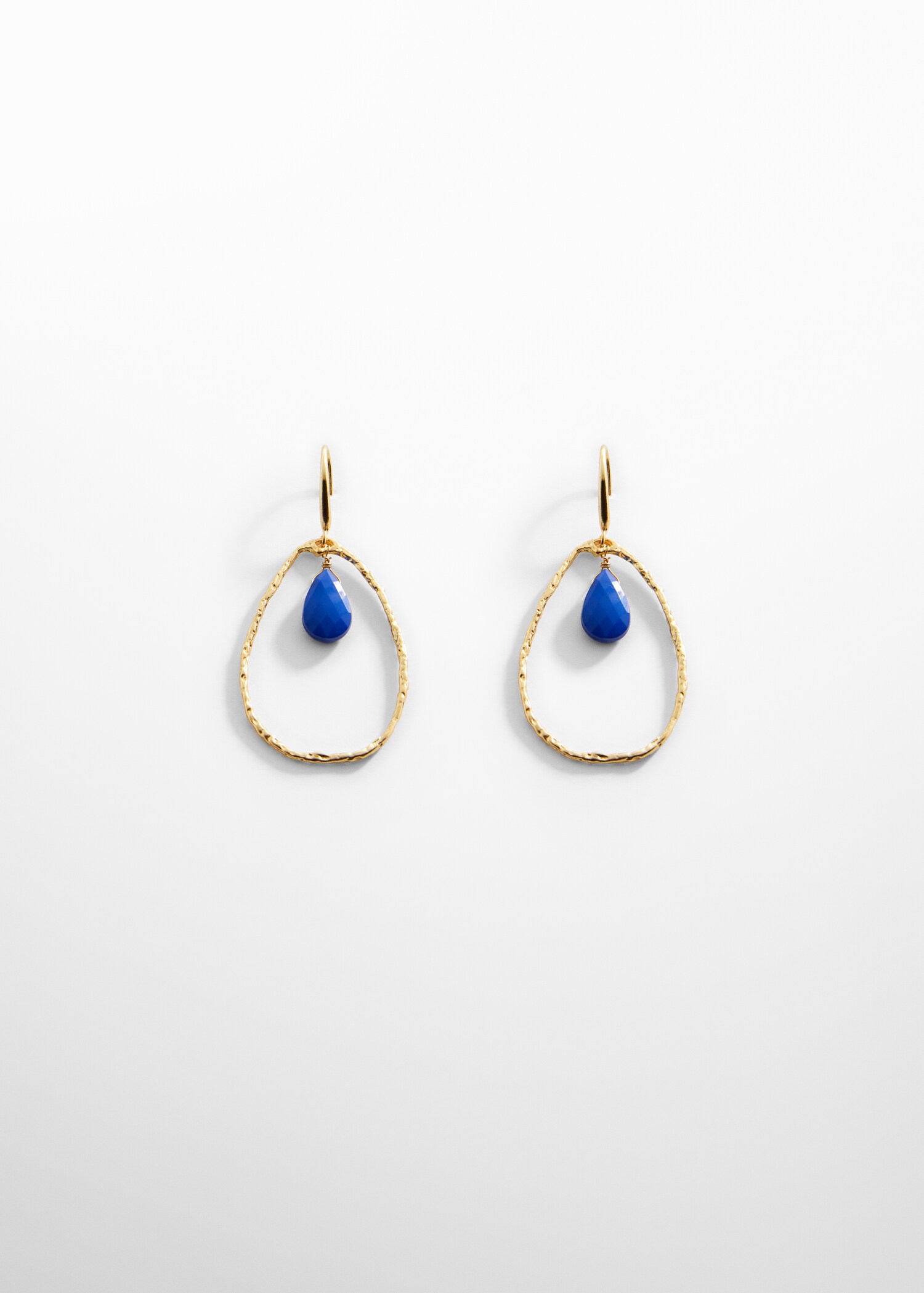 Hoop earrings with irregular stone  - Article without model