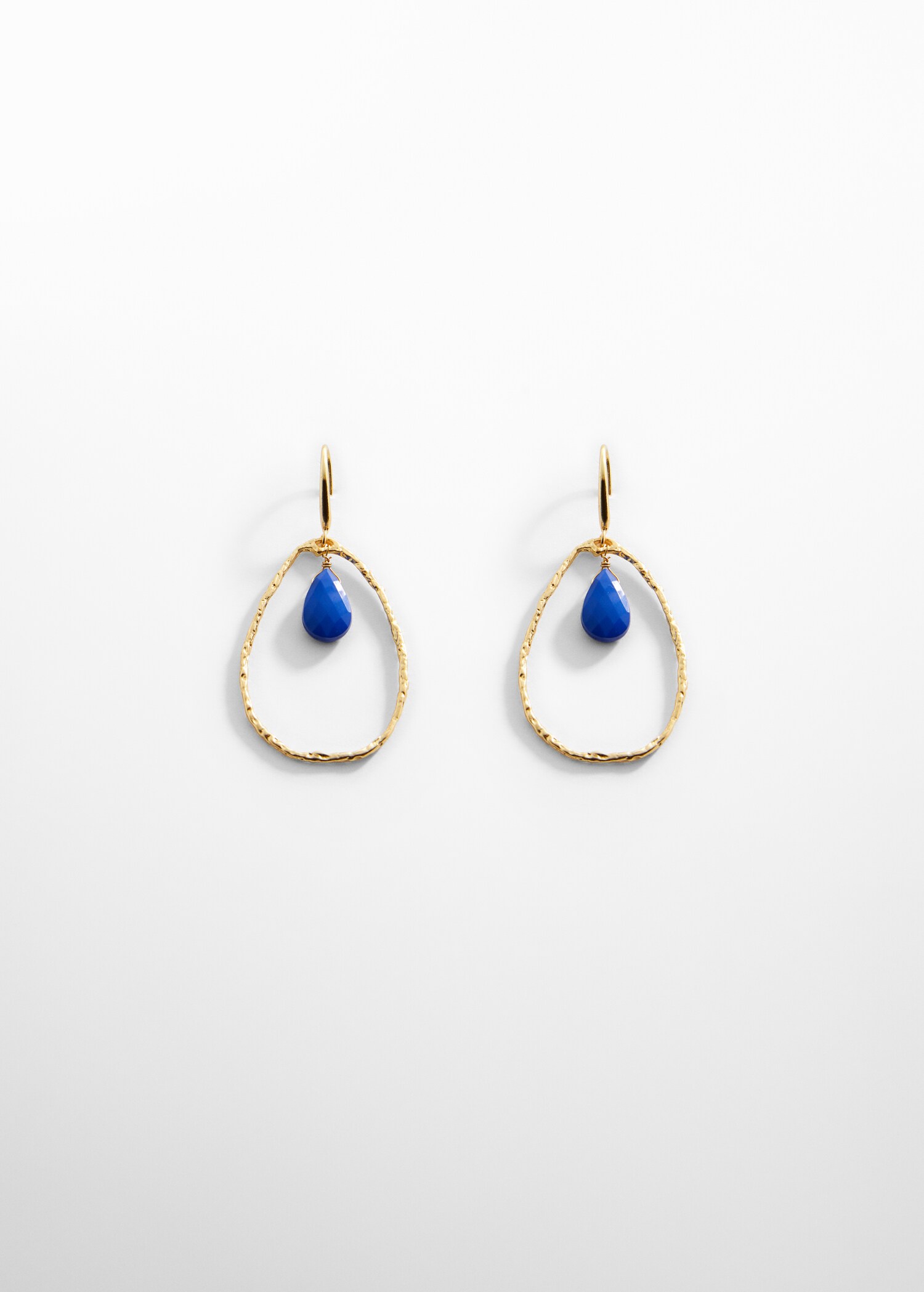 Hoop earrings with irregular stone  - Article without model