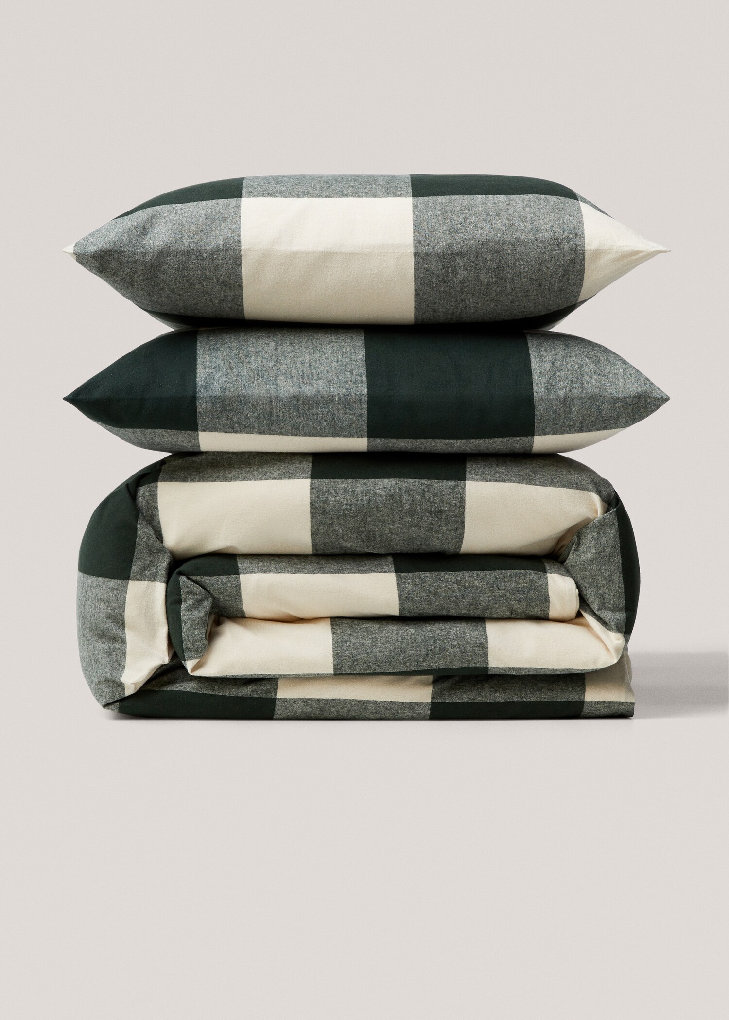Checked design flannel duver cover Queen bed - Article without model