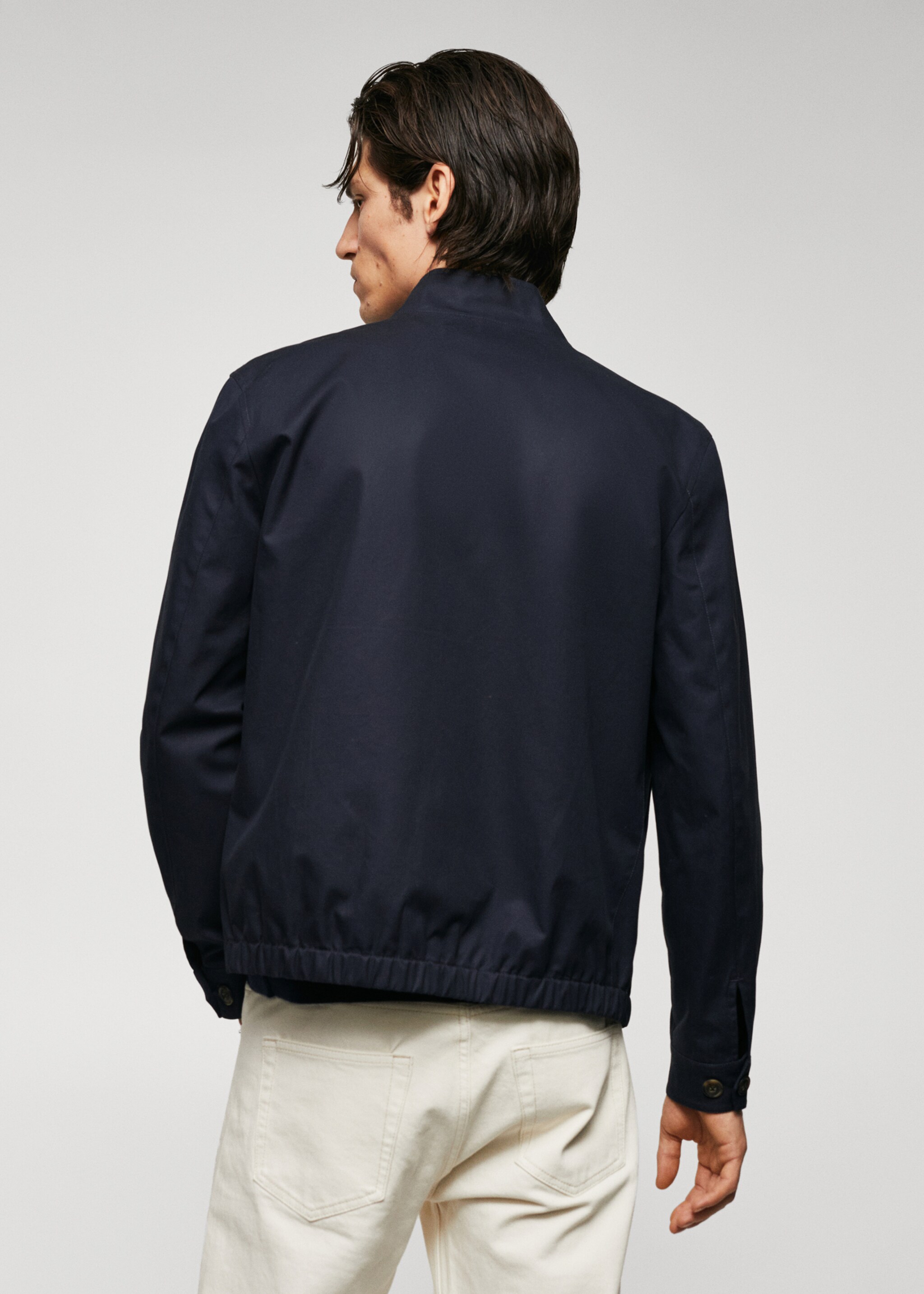 جاكيت بومبر قطن 100٪ - الجهة الخلفية للمنتج, كحلي غامق. Ref: 57014391-00.