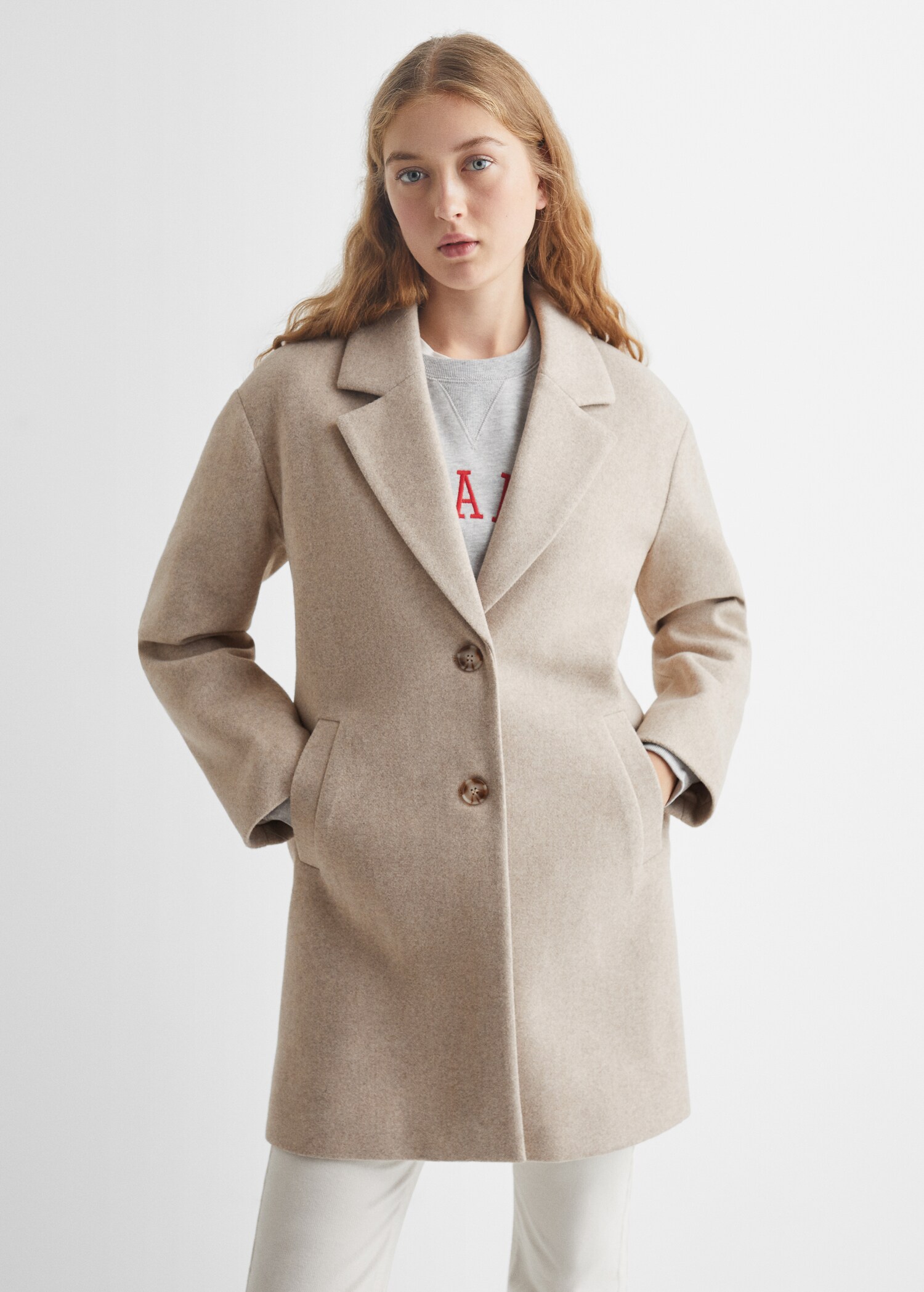 Lapelled straight-cut coat - Medium plane