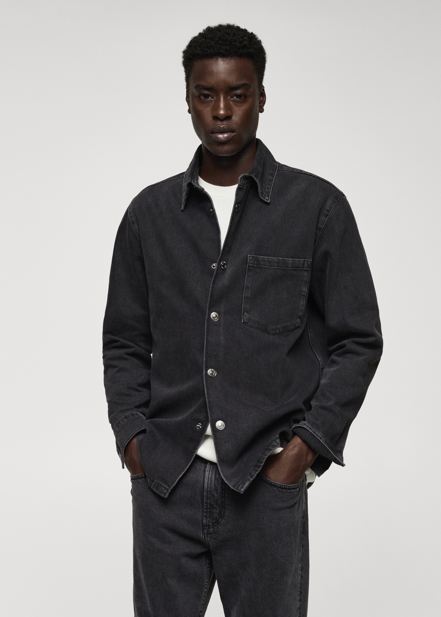 Pocket denim overshirt Men MANGO Niger - Main Image
