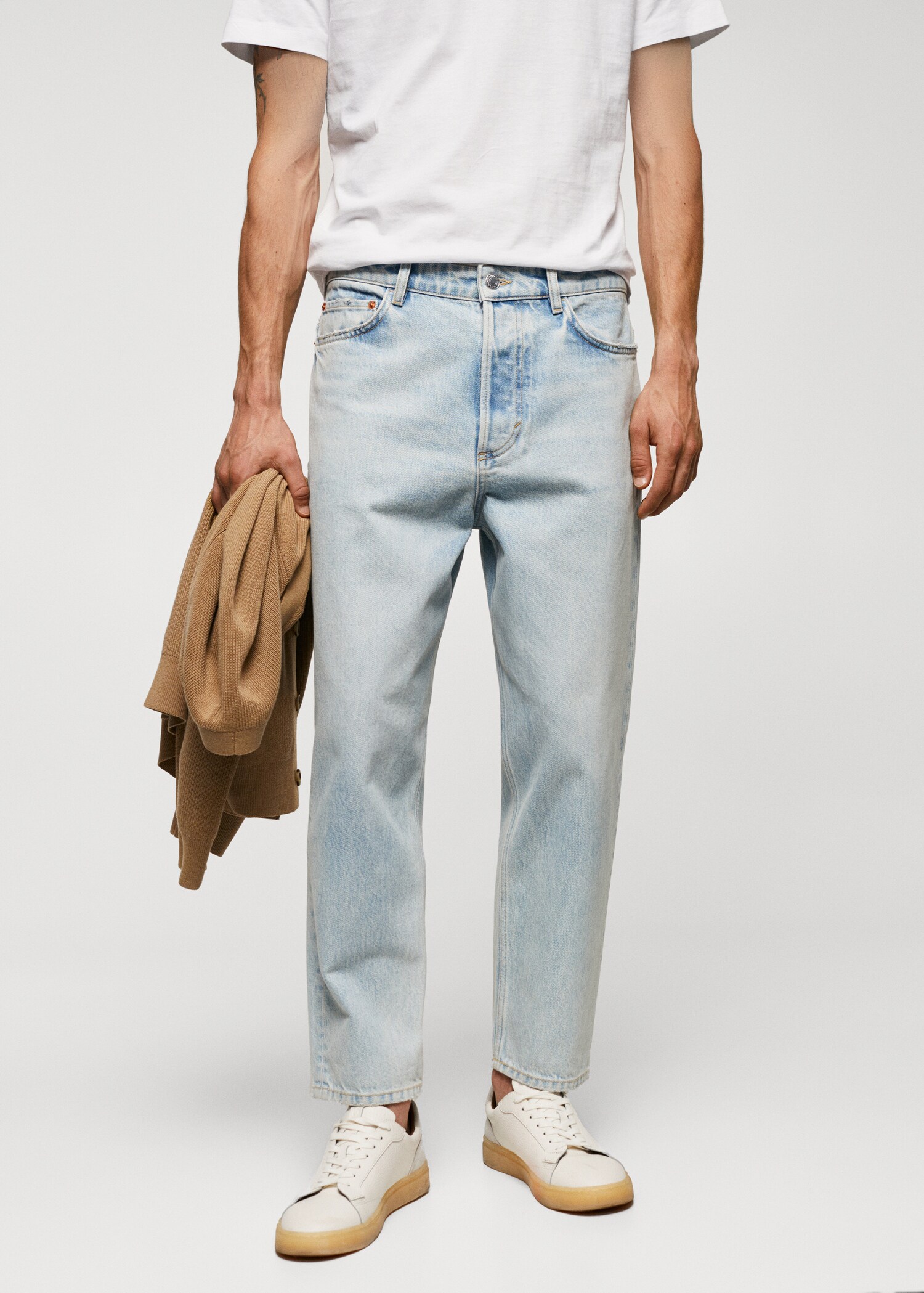 Jeans tapered loose cropped - Plano medio