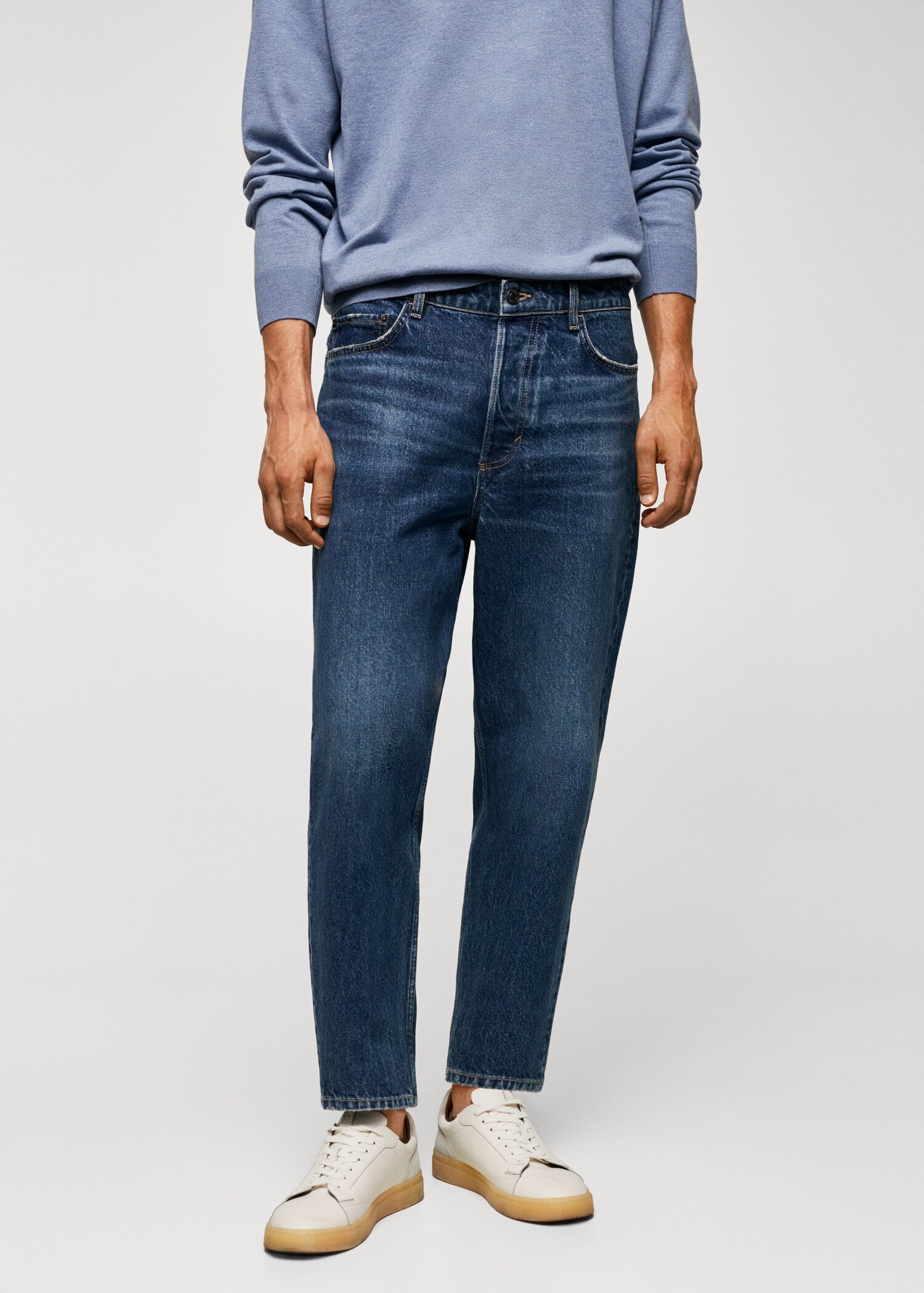 Jeans tapered loose cropped - Plano medio