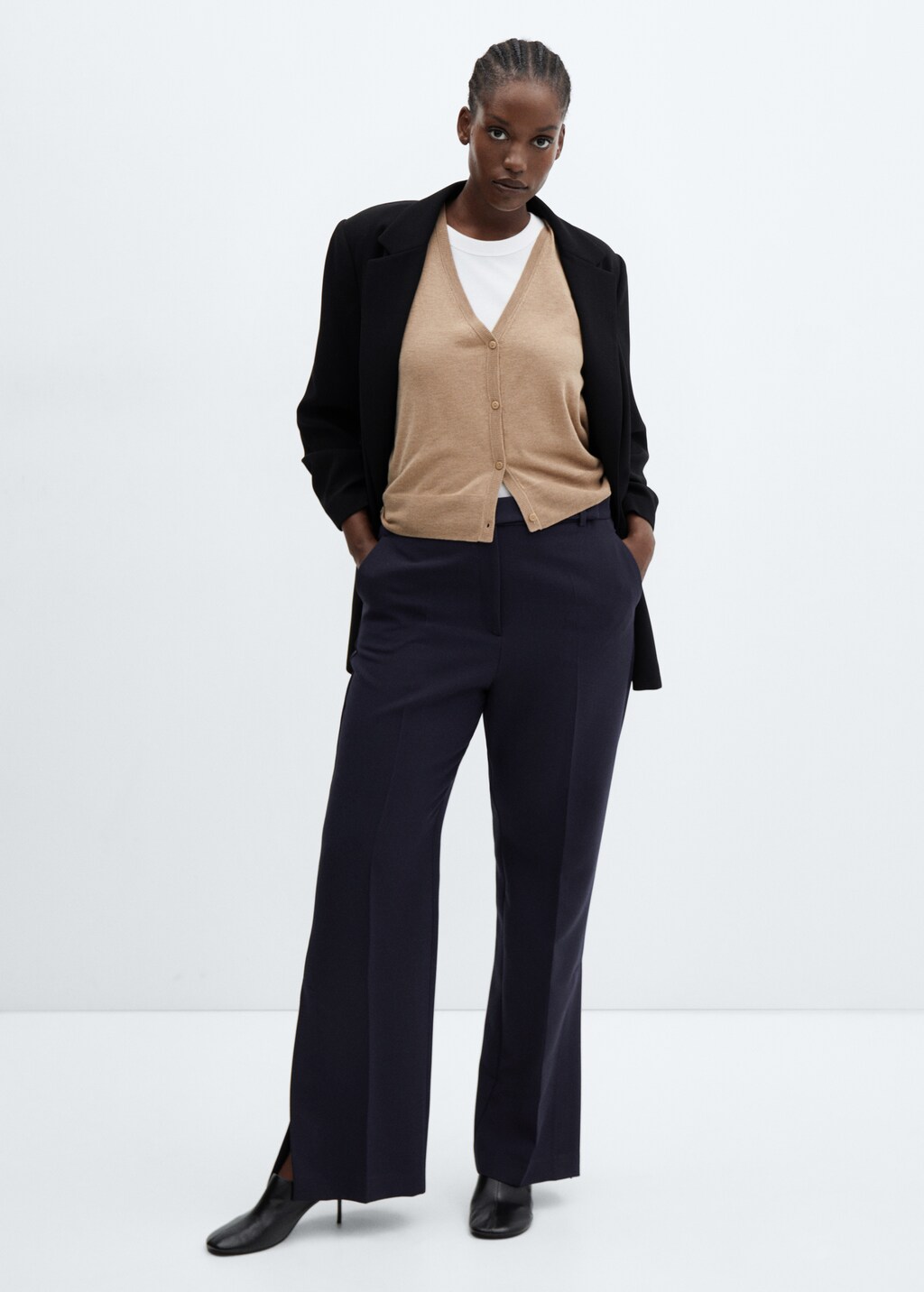 Mango pantalon noir femme new arrivals