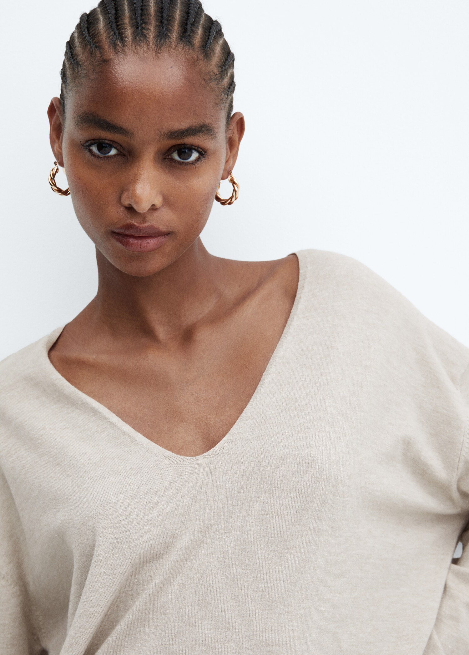 Pull-over maille fine col V - Détail de l'article 1