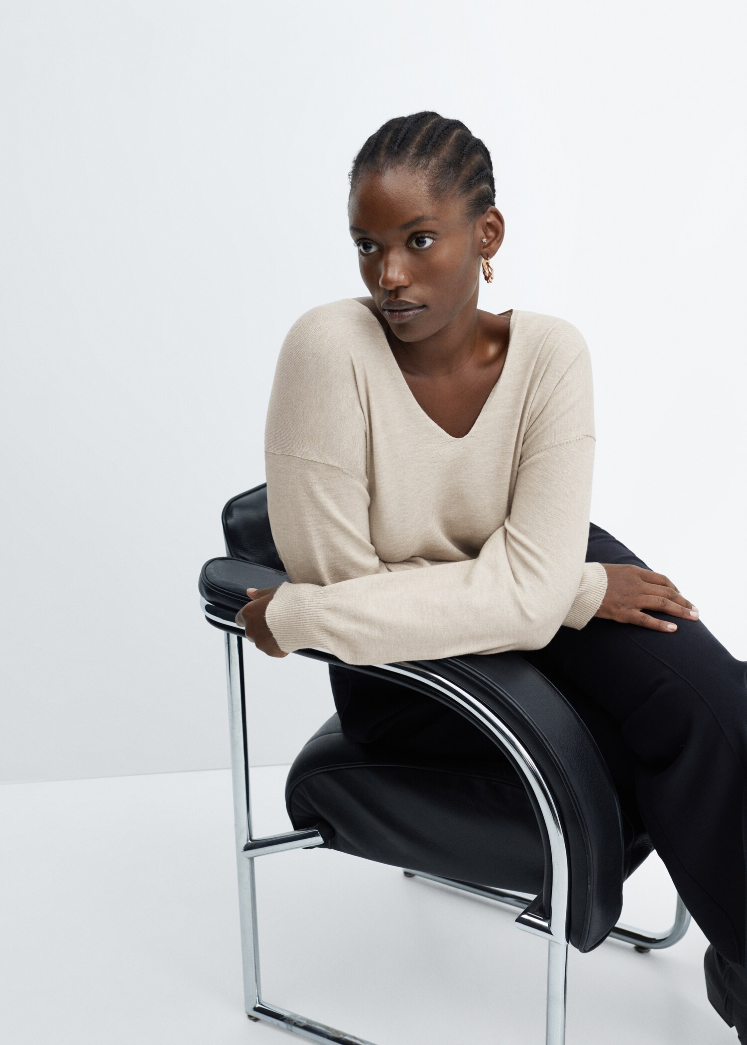 Pull-over maille fine col V - Détail de l'article 4