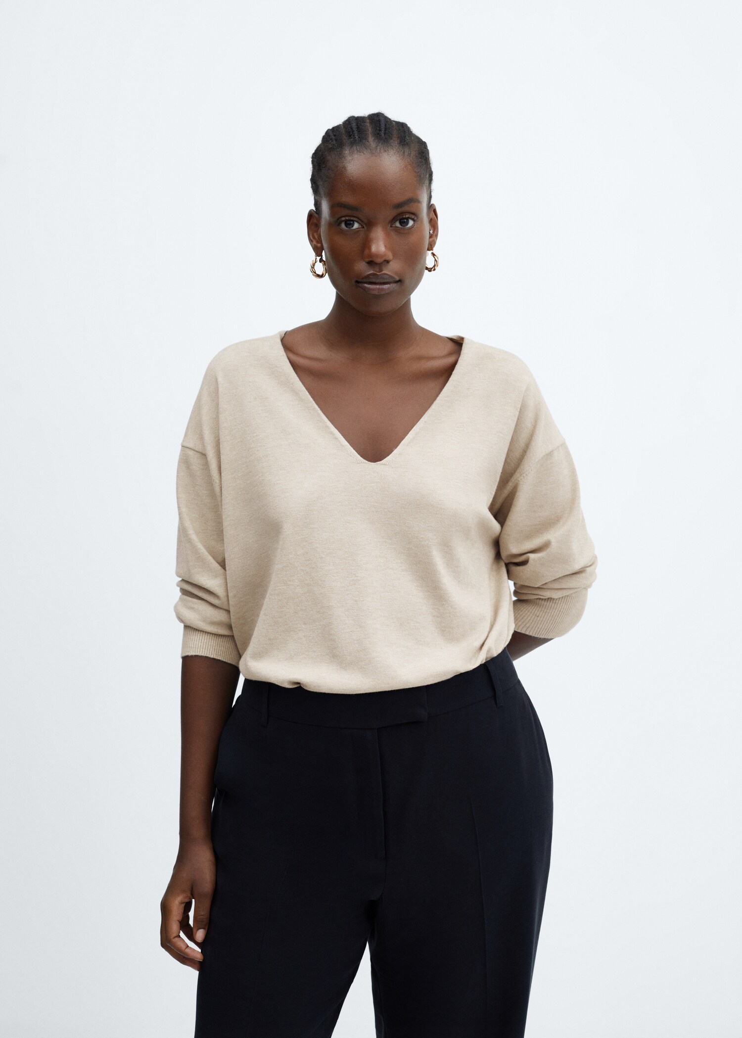 Pull-over maille fine col V - Détail de l'article 5