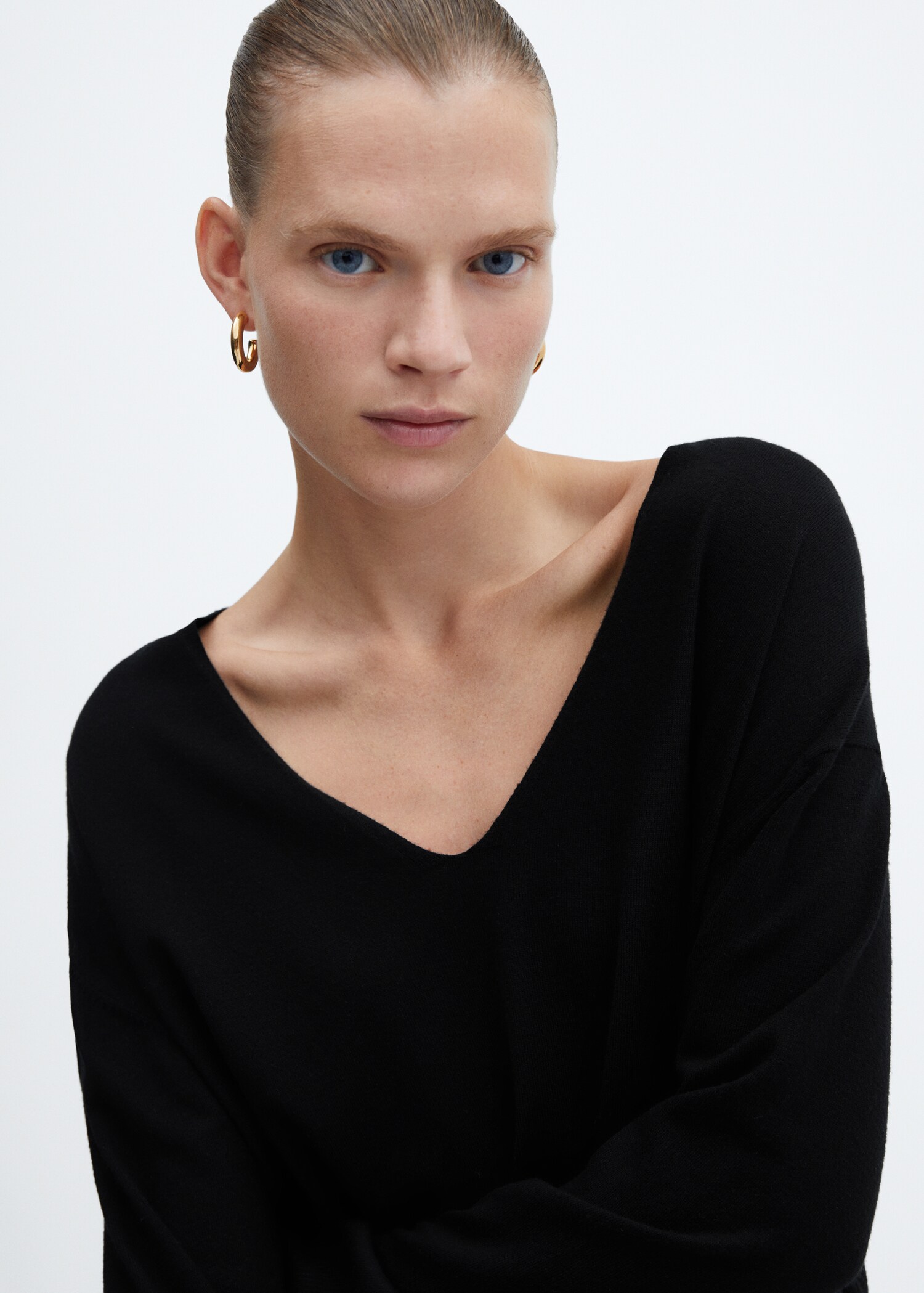 Pull-over maille fine col V - Verso de l’article