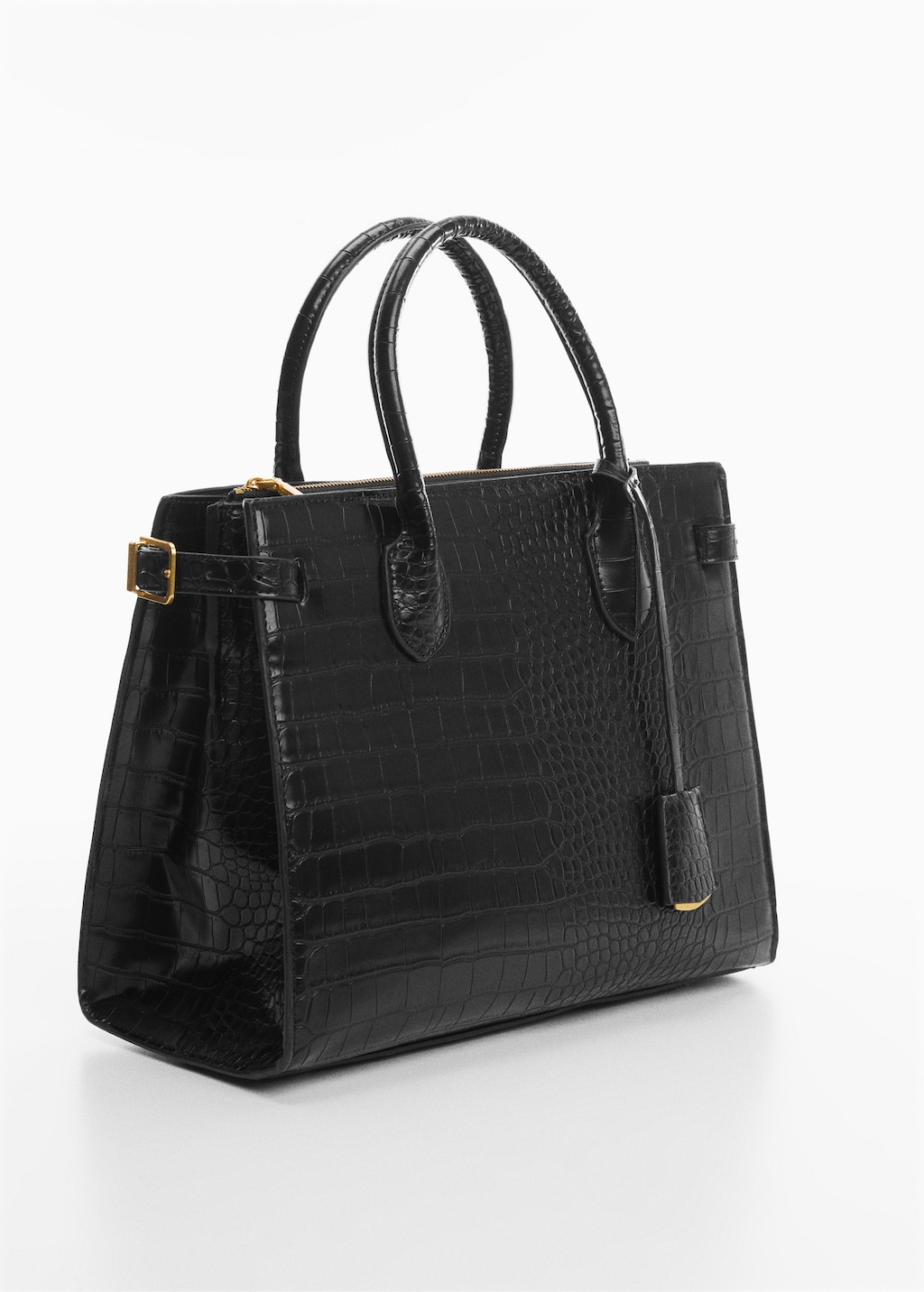 Mango croc effect tote bag best sale