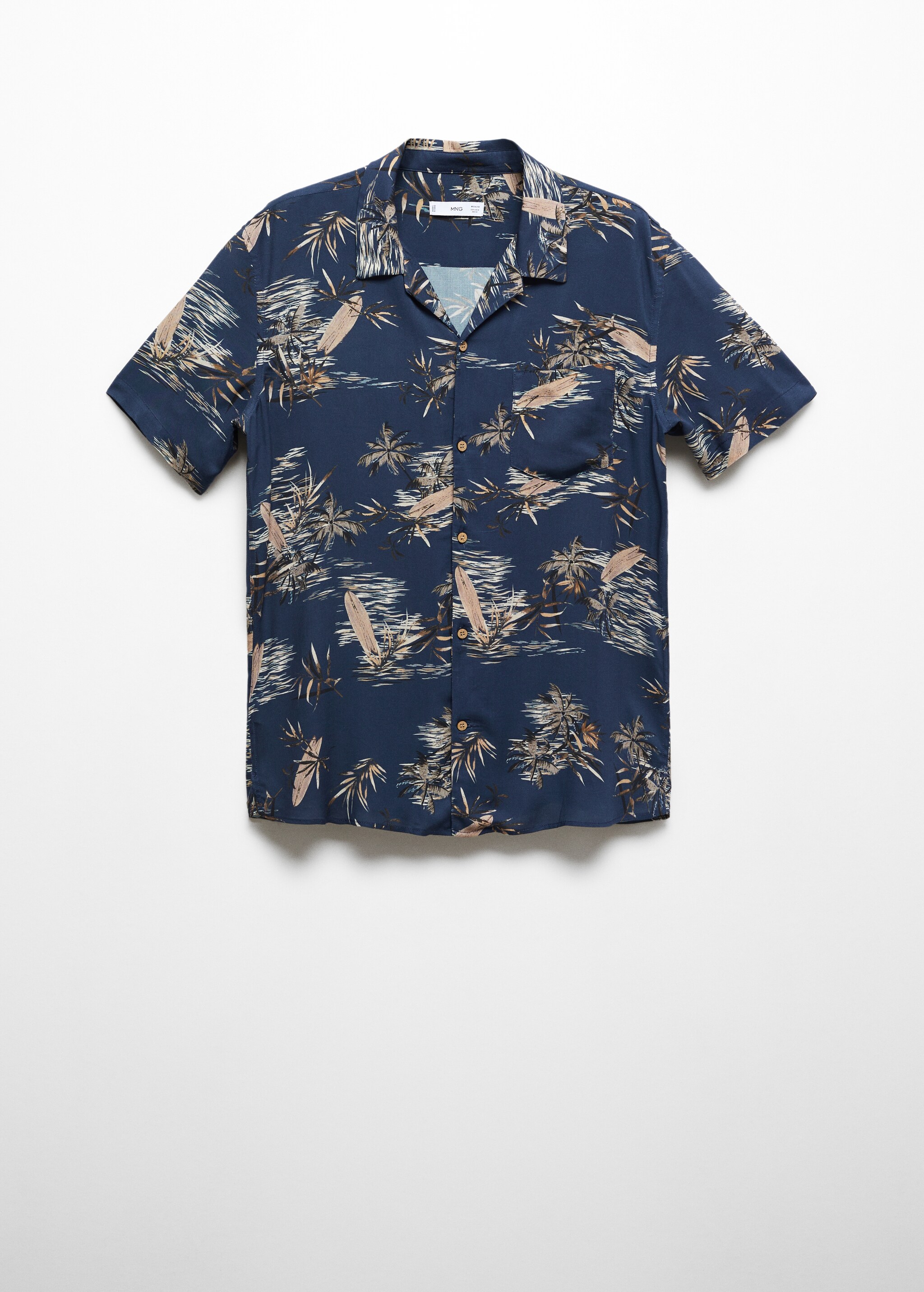 Рубашка regular fit с принтованными листьями - Изделие без модели