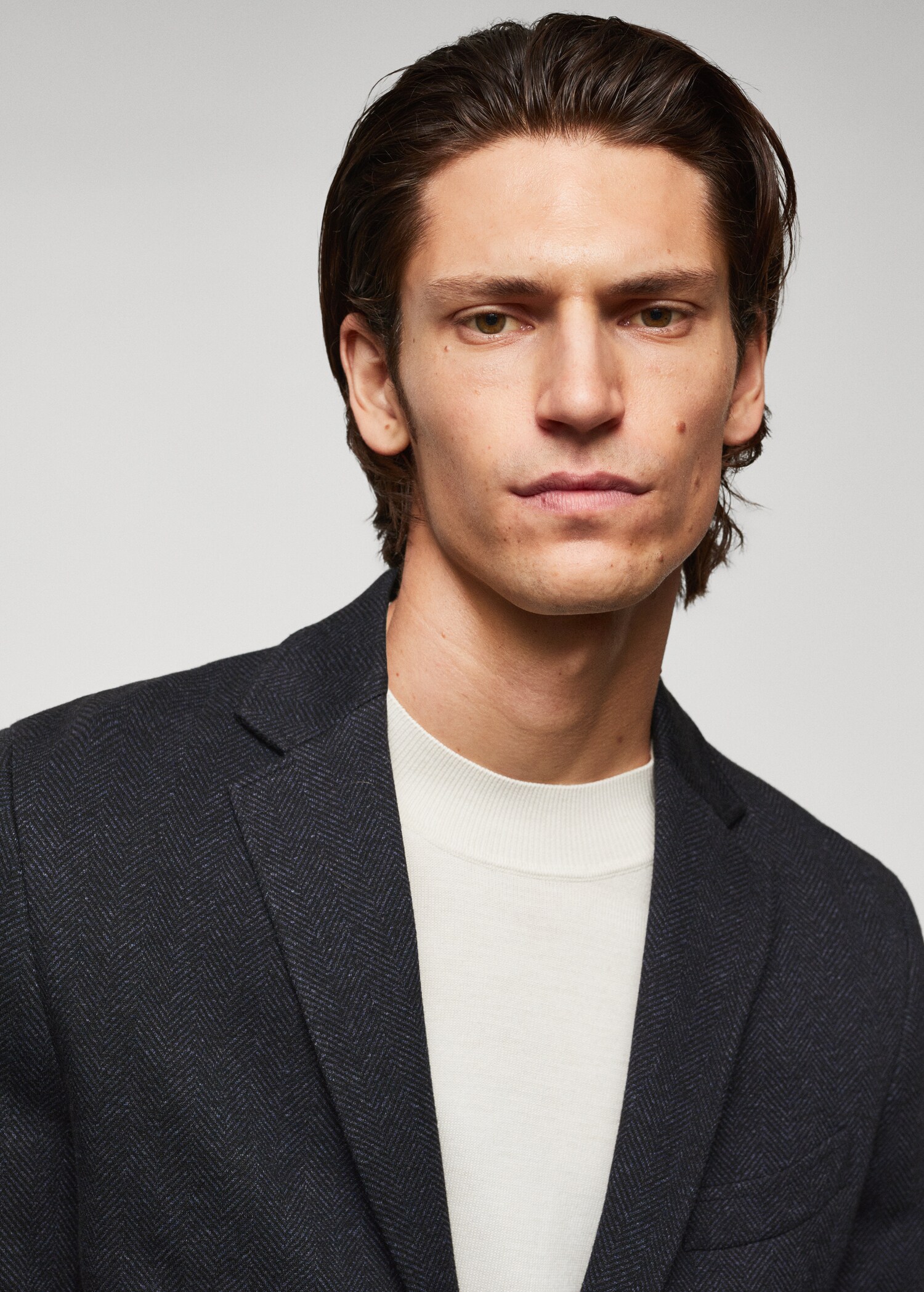 Herringbone slim-fit blazer - Details of the article 1