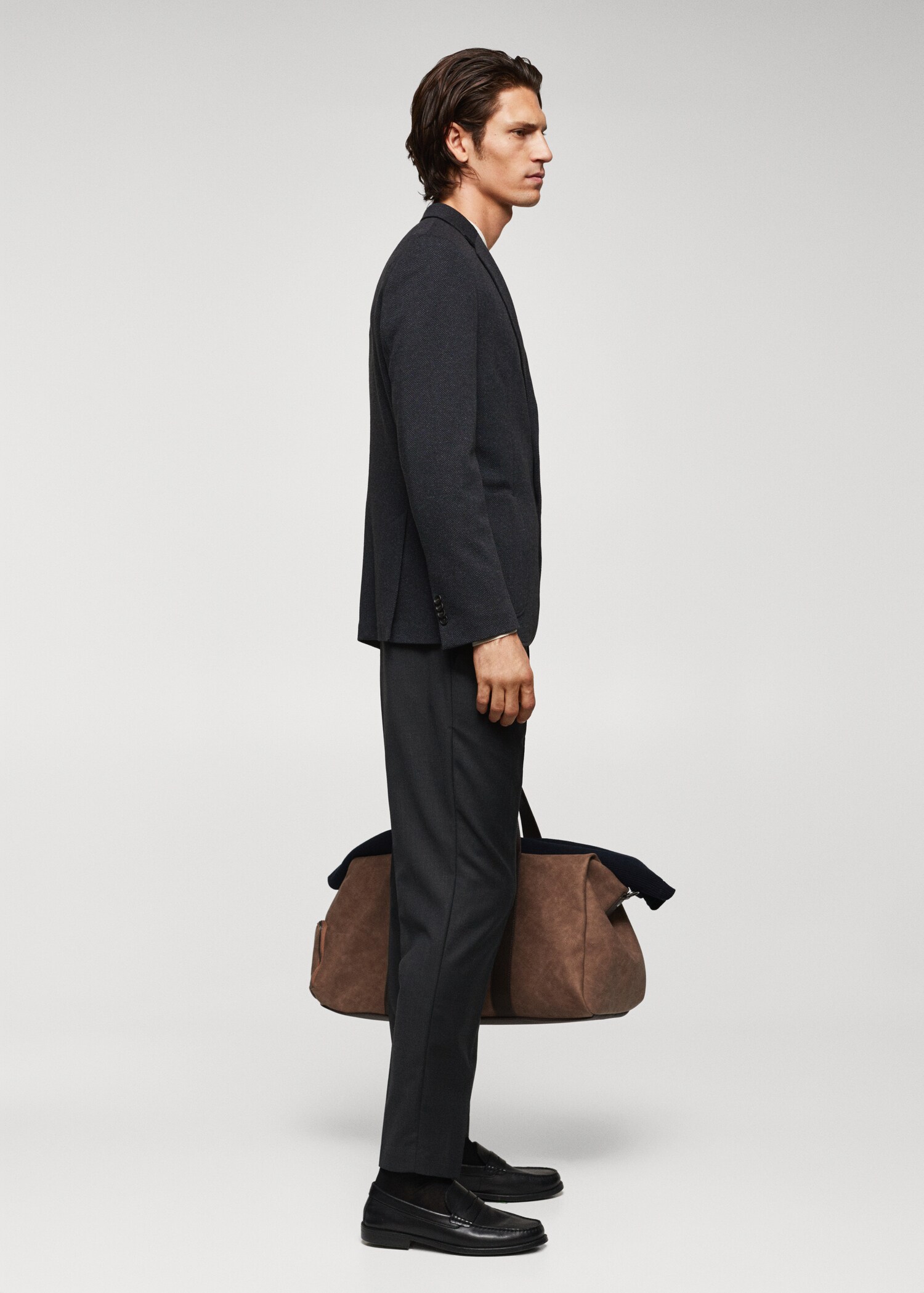 Herringbone slim-fit blazer - Details of the article 2