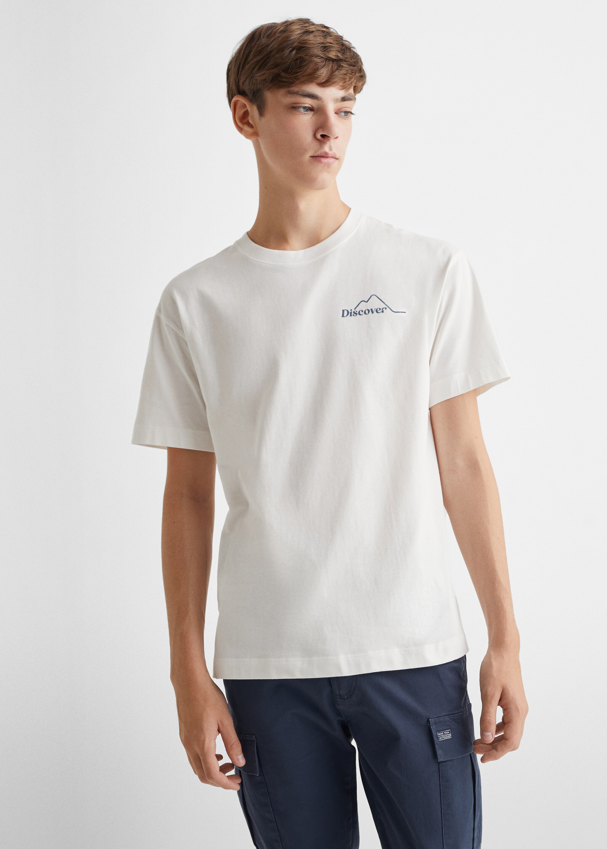 Printed cotton-blend T-shirt - Middenvlak