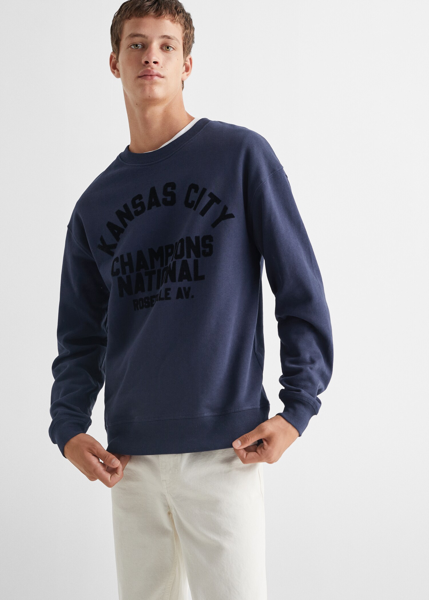 Sudadera algodón mensaje - Plano medio
