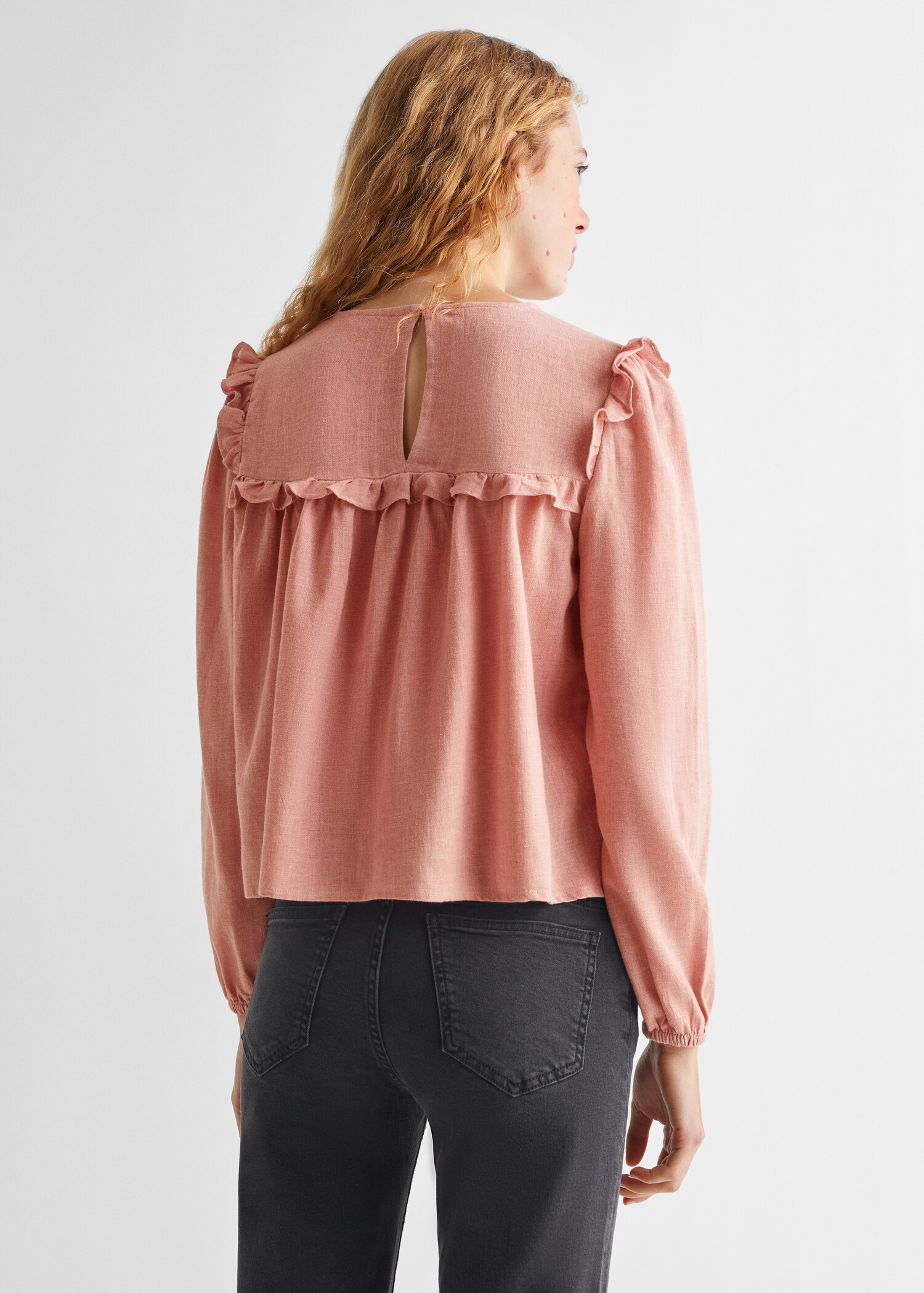 Cotton blouse with ruffle detail - Reverse of the article