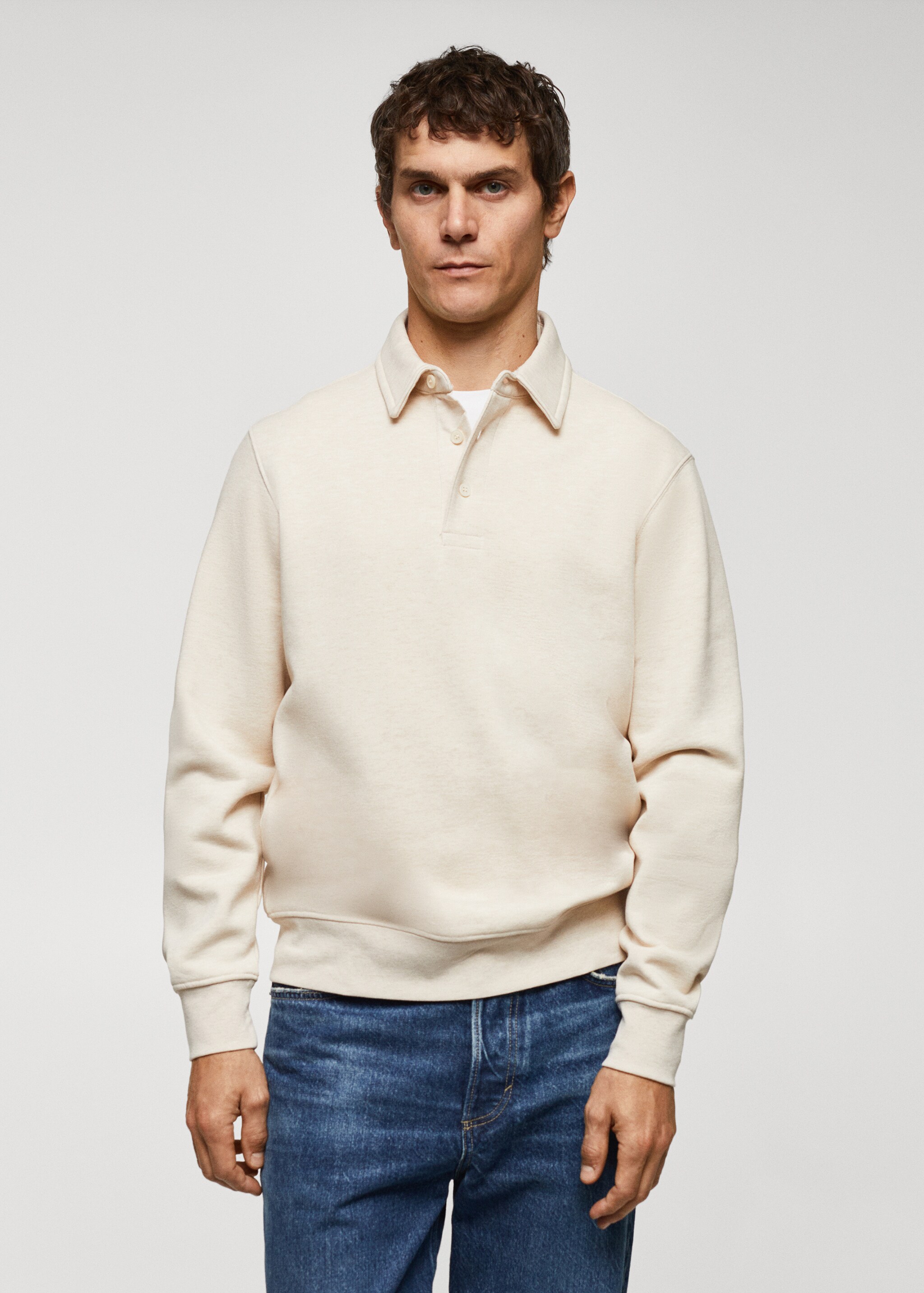 Cotton polo sweatshirt - Medium plane