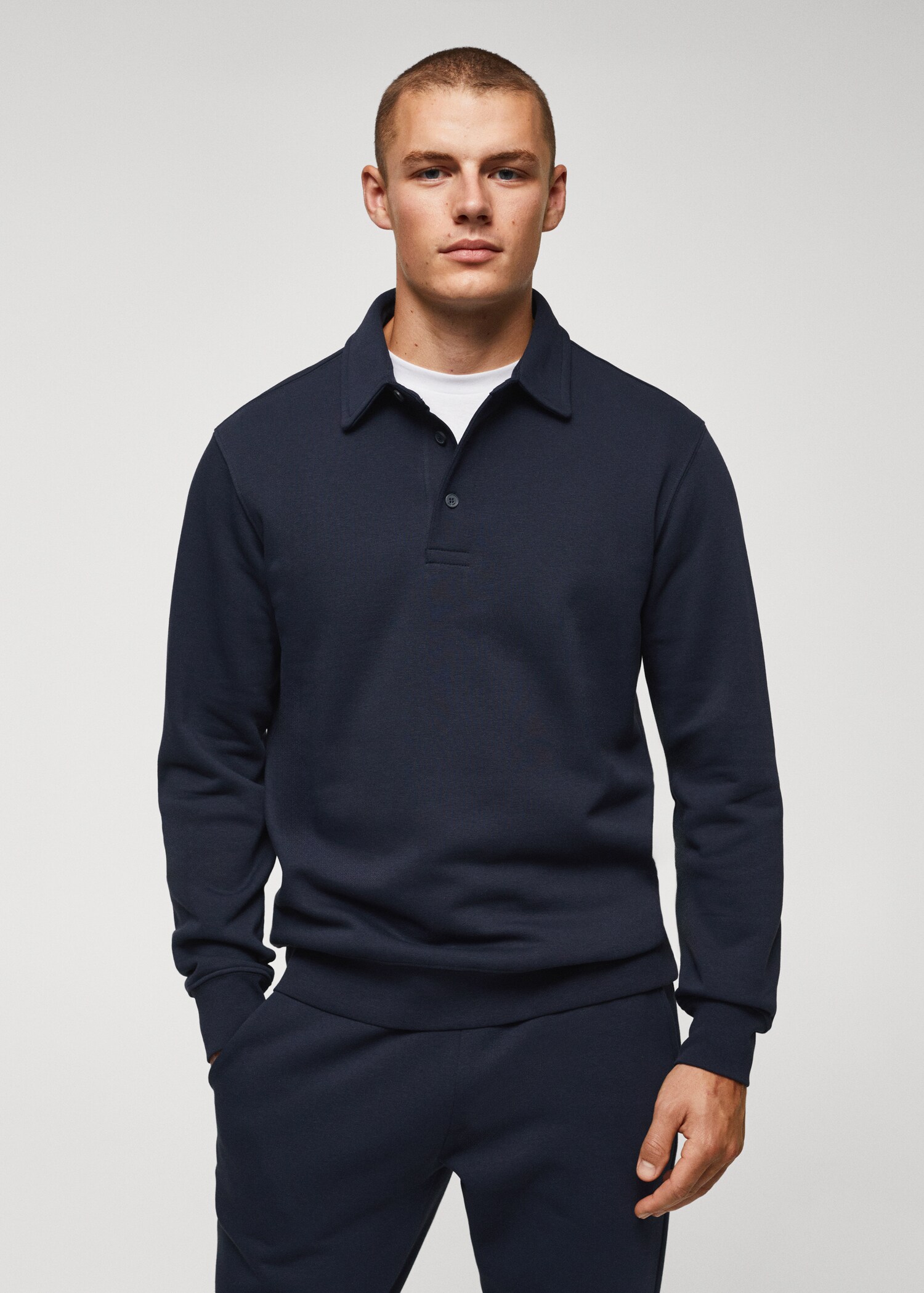 Cotton polo sweatshirt - Medium plane