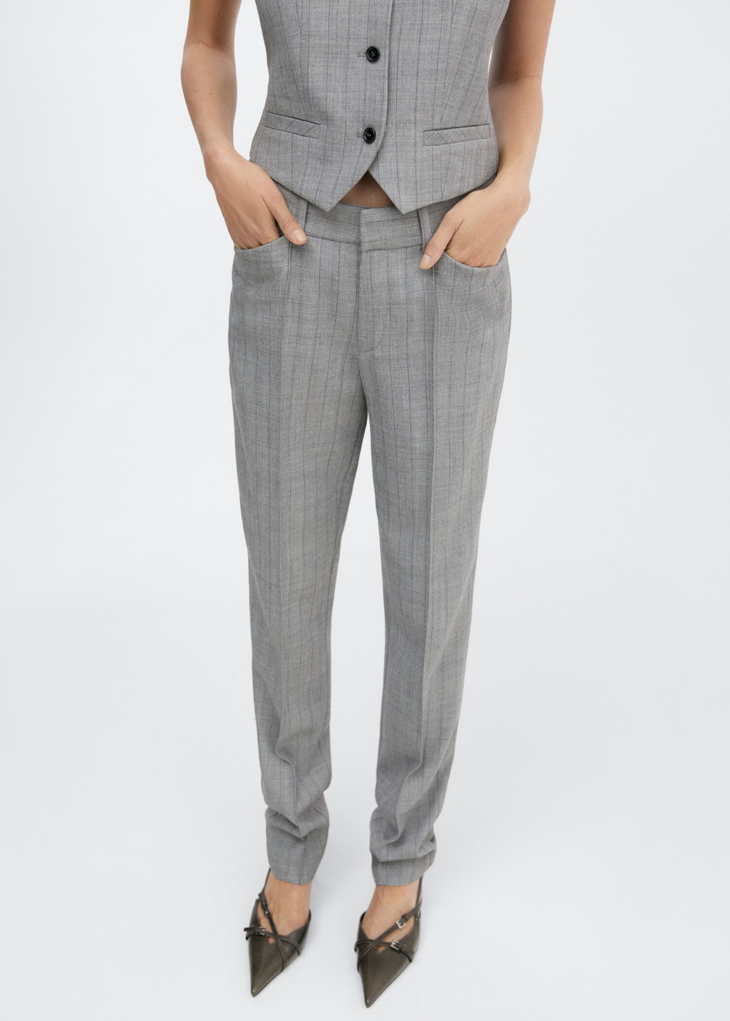 Pinstripe suit pants - Medium plane