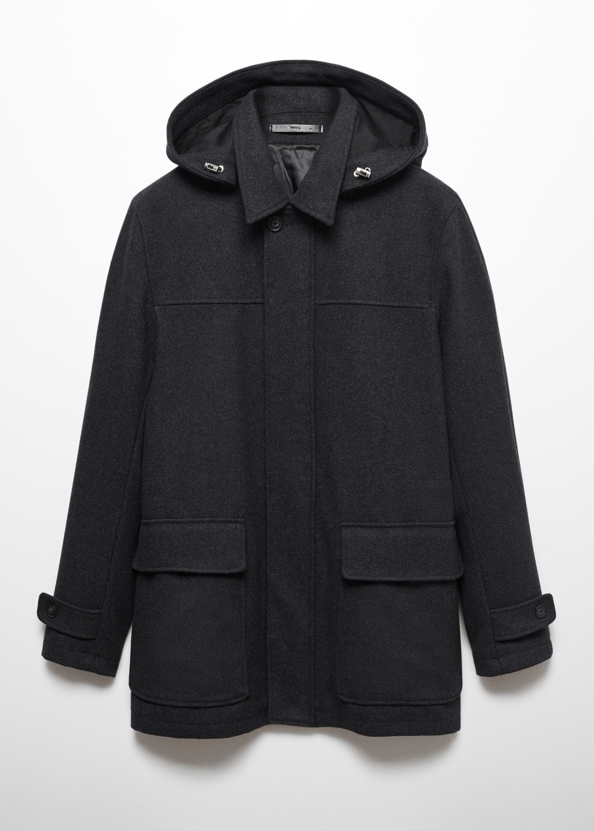 Пальто из шерсти со съемным капюшоном - Изделие без модели