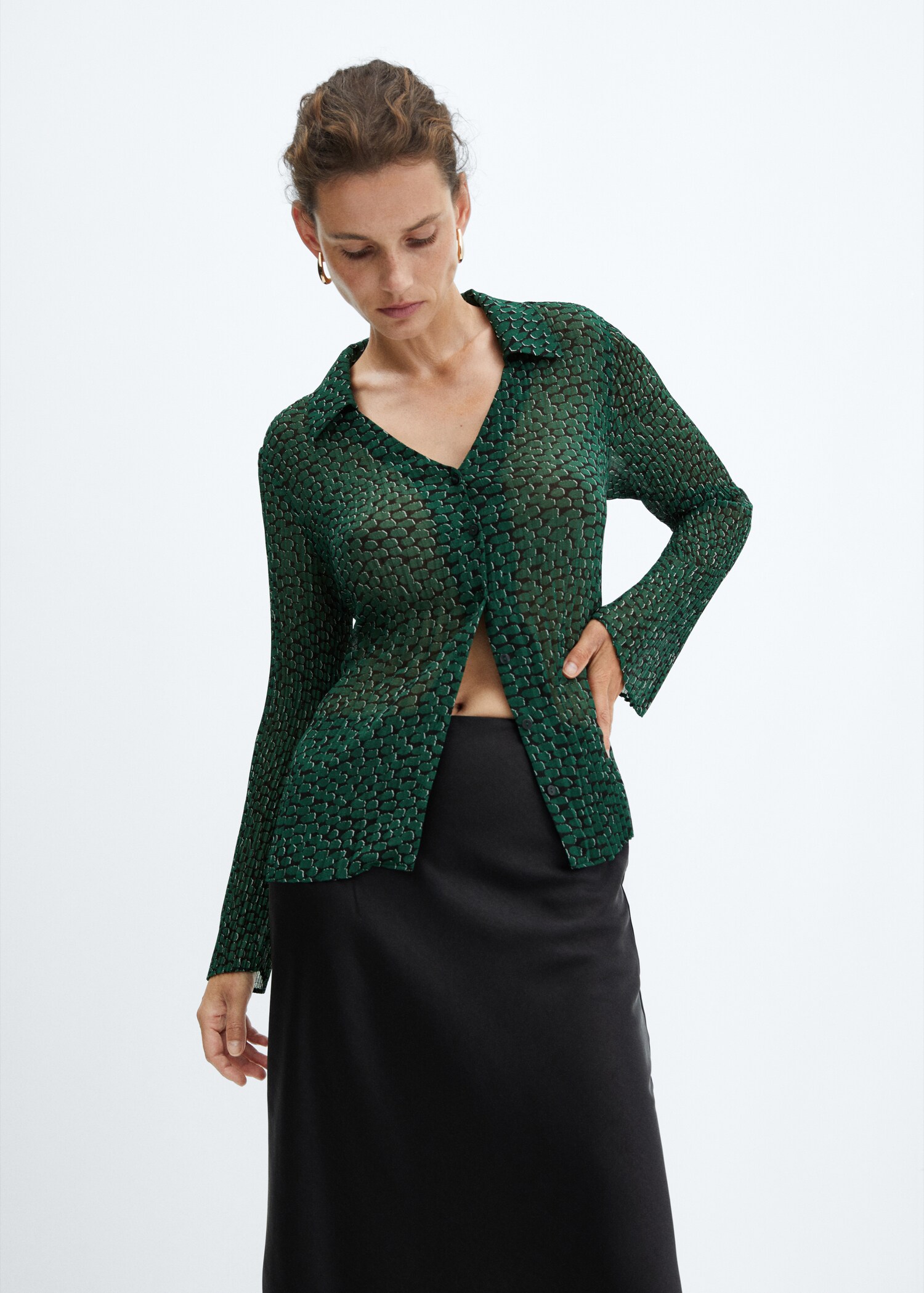 Printed flowy shirt - Medium plane