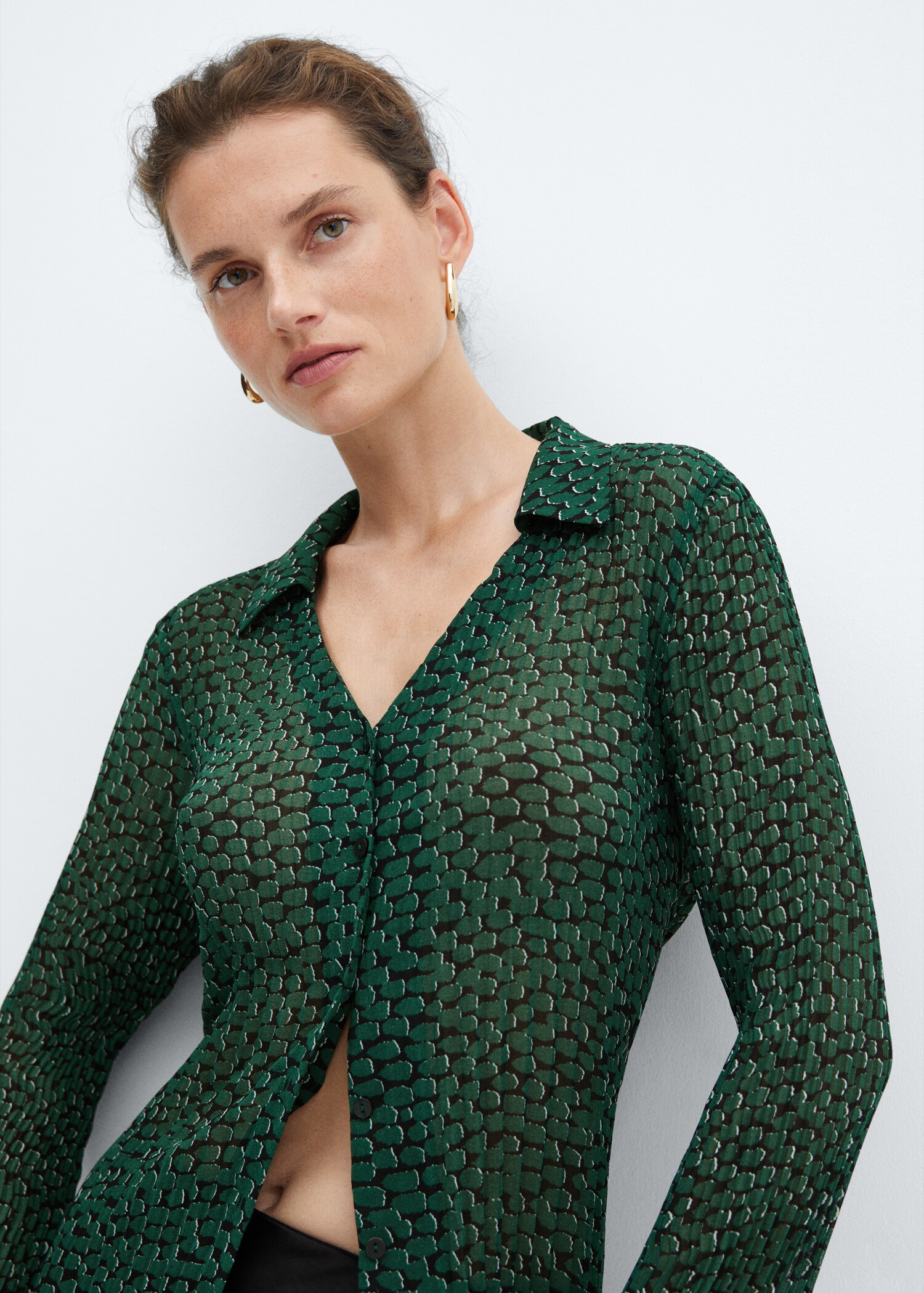 Printed flowy shirt - Details of the article 1