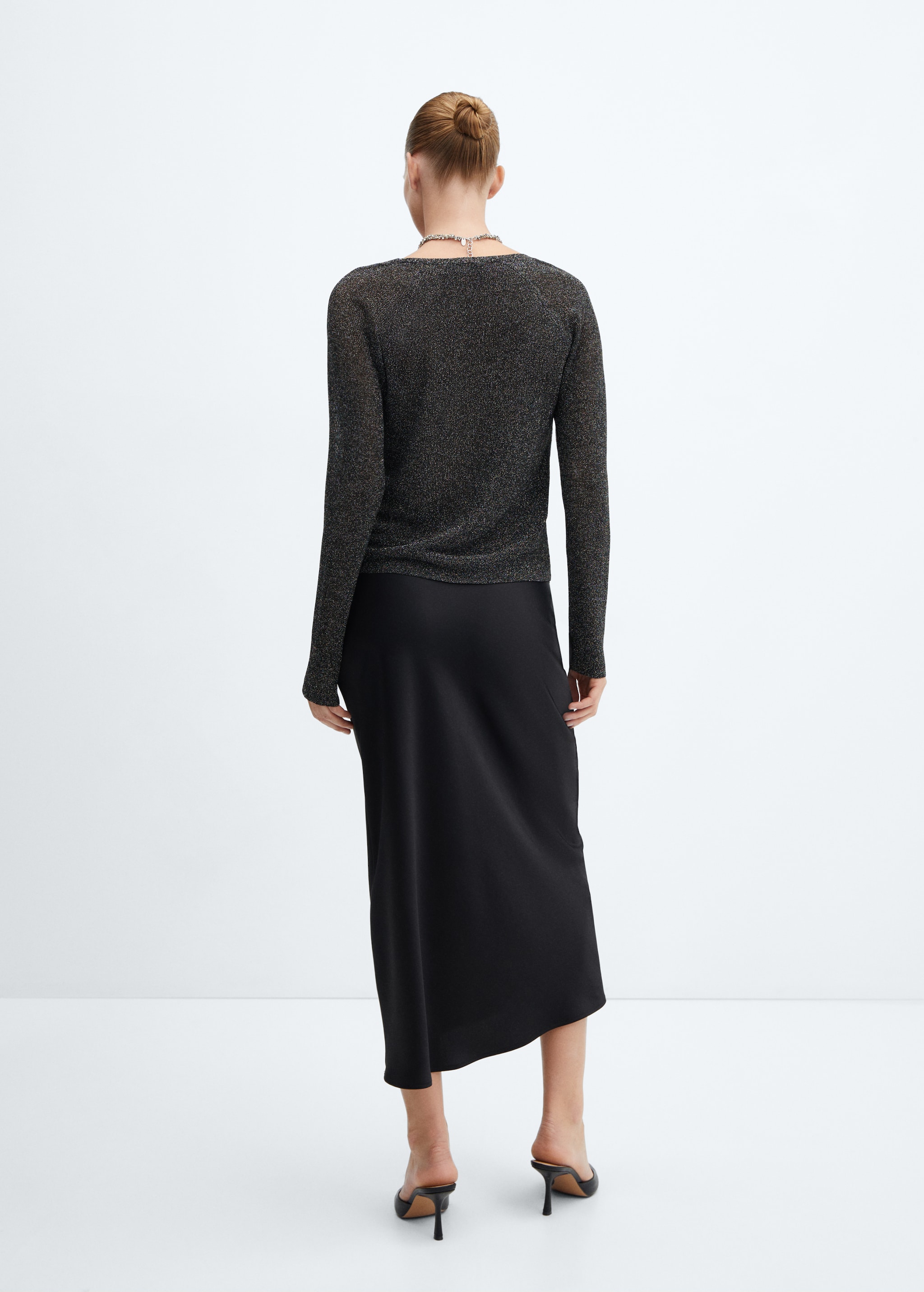 V-neck lurex sweater - Reverse of the article