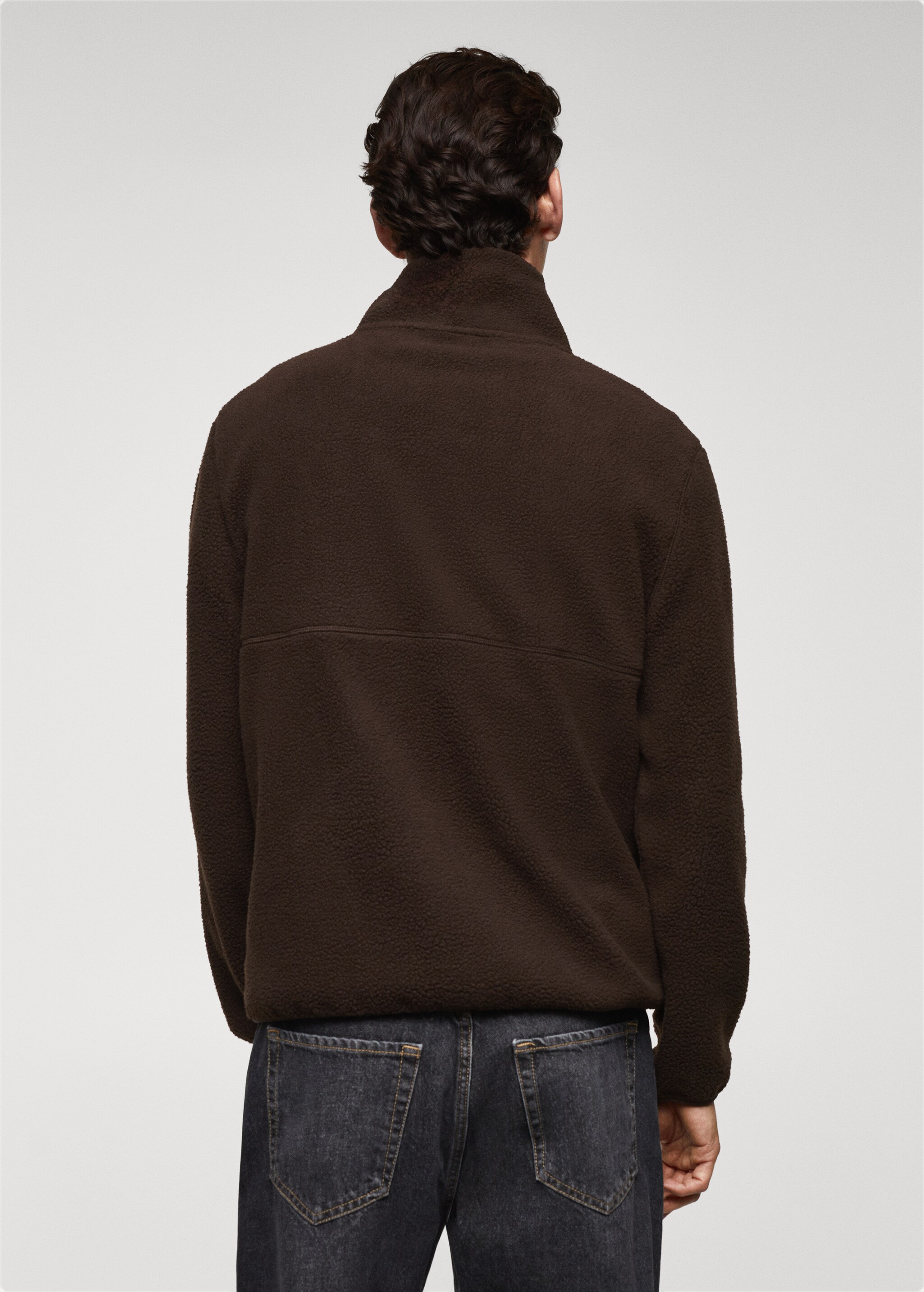 Zip-neck fleece sweatshirt - Reverse of the article