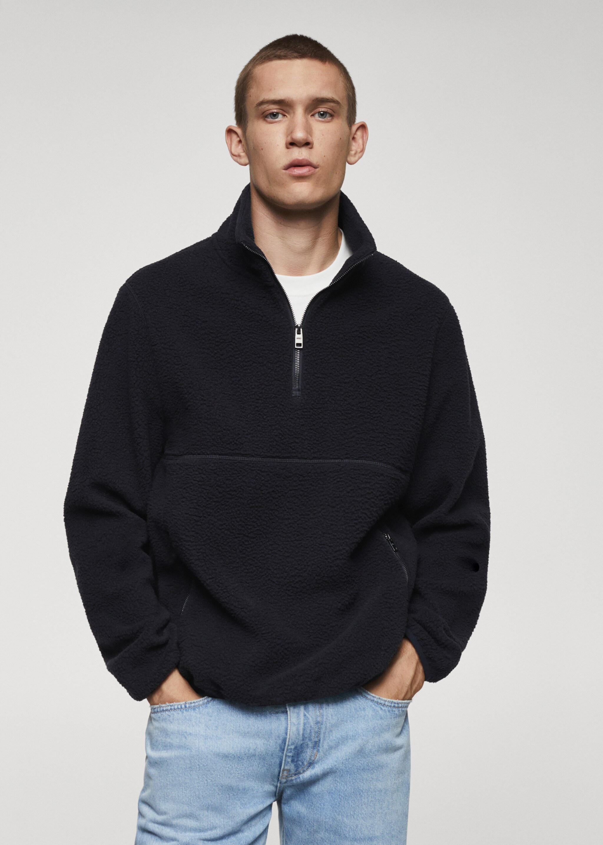 Sudadera polar cuello cremallera - Plano medio