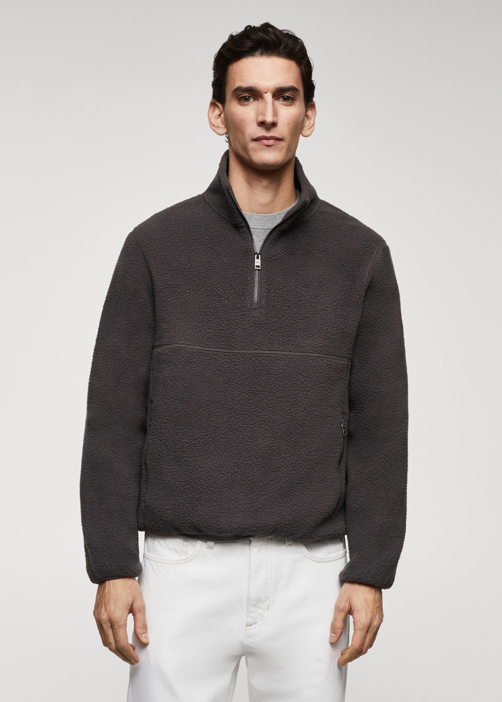 Sudadera polar cuello cremallera - Plano medio