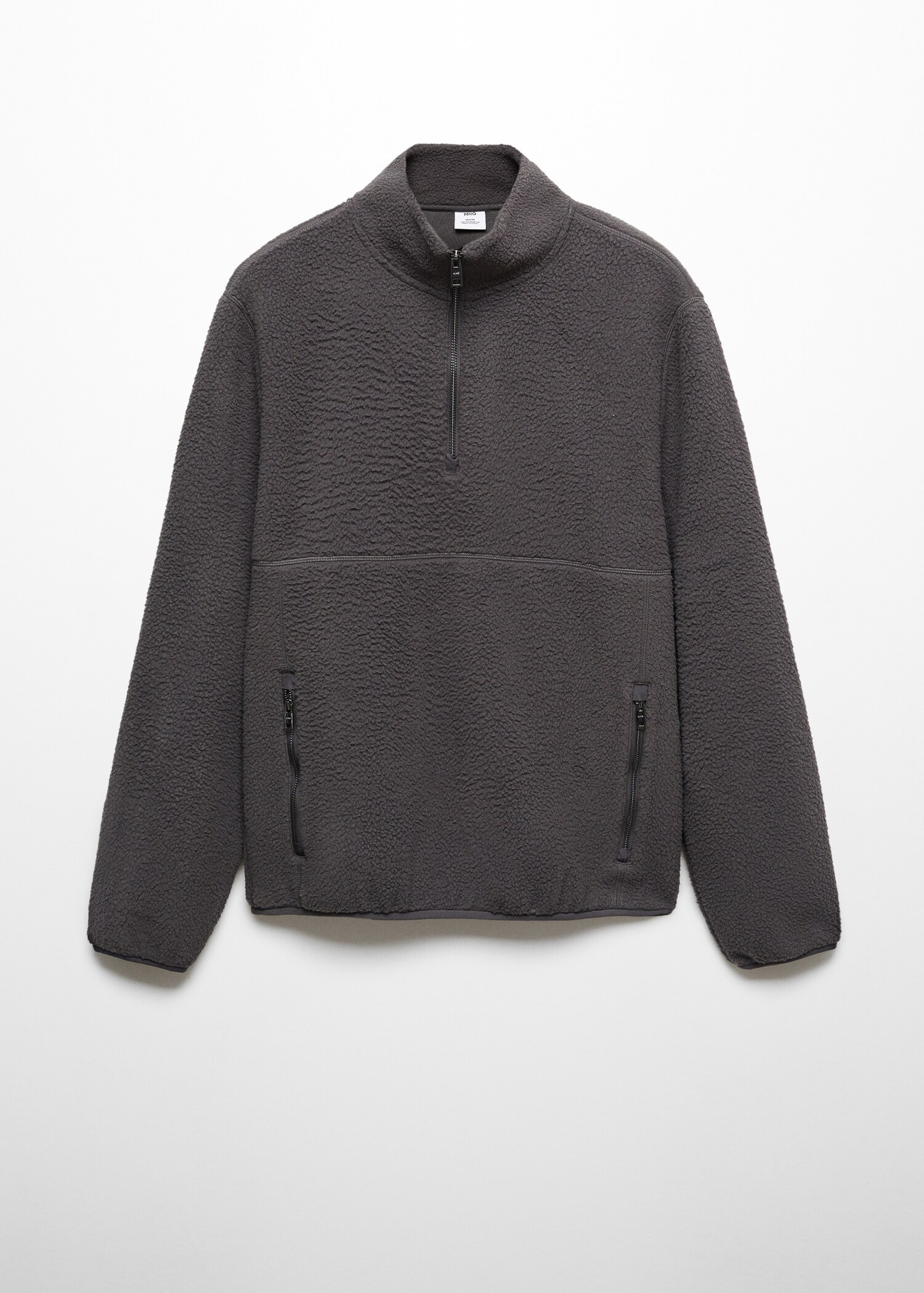 Zip-neck fleece sweatshirt - Article without model