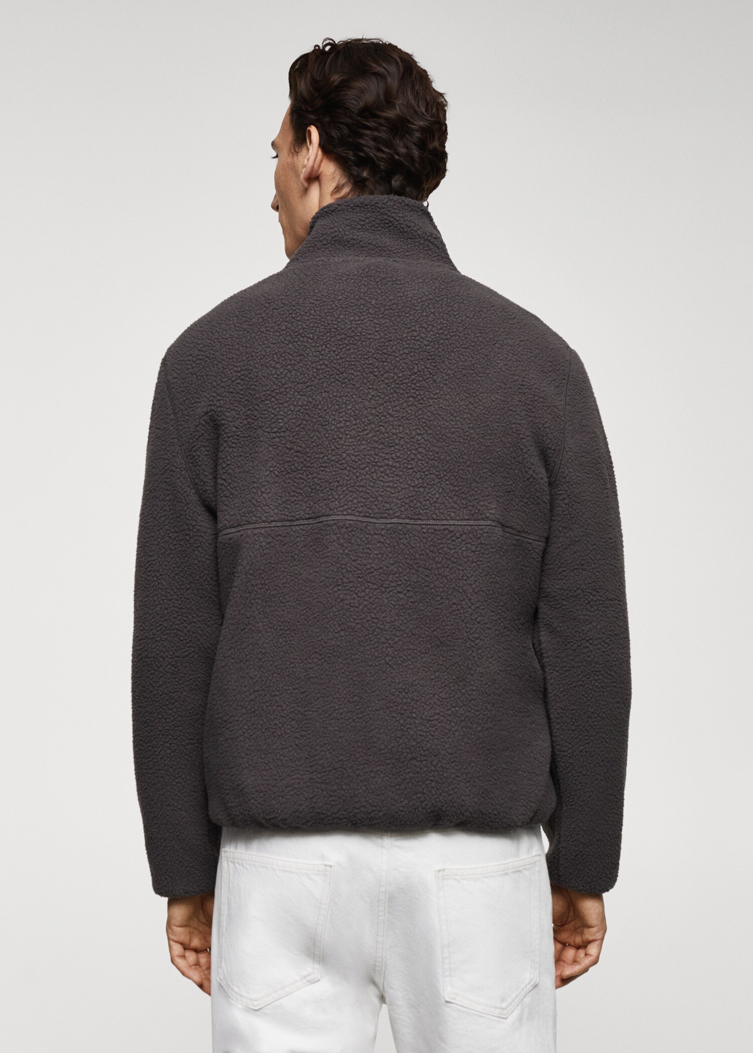 Zip-neck fleece sweatshirt - Reverse of the article