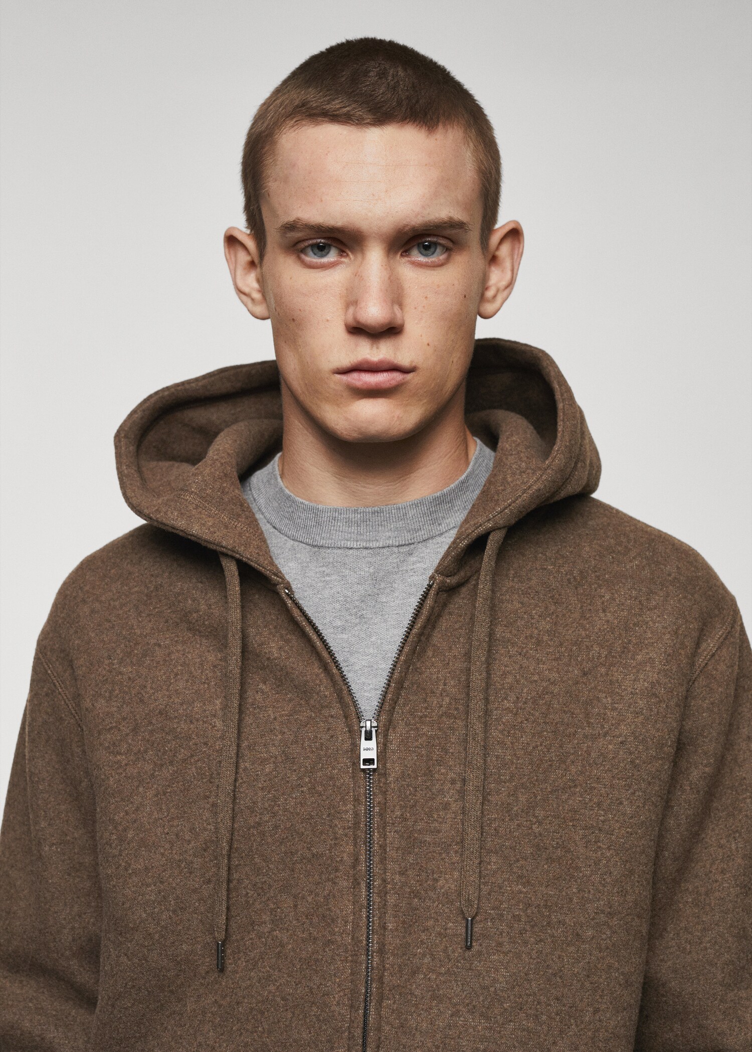 Sweat-shirt capuche laine mélangée - Détail de l'article 1