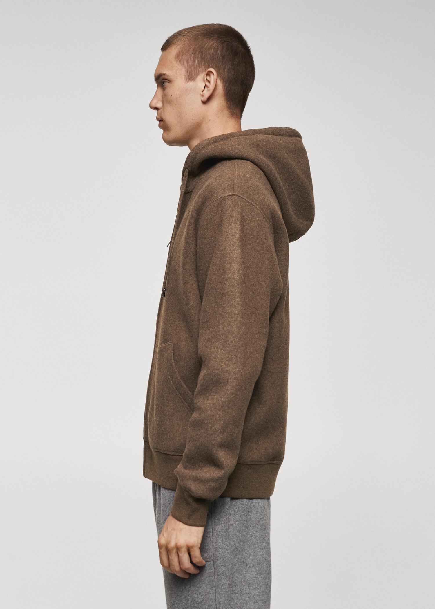 Sweat-shirt capuche laine mélangée - Détail de l'article 2