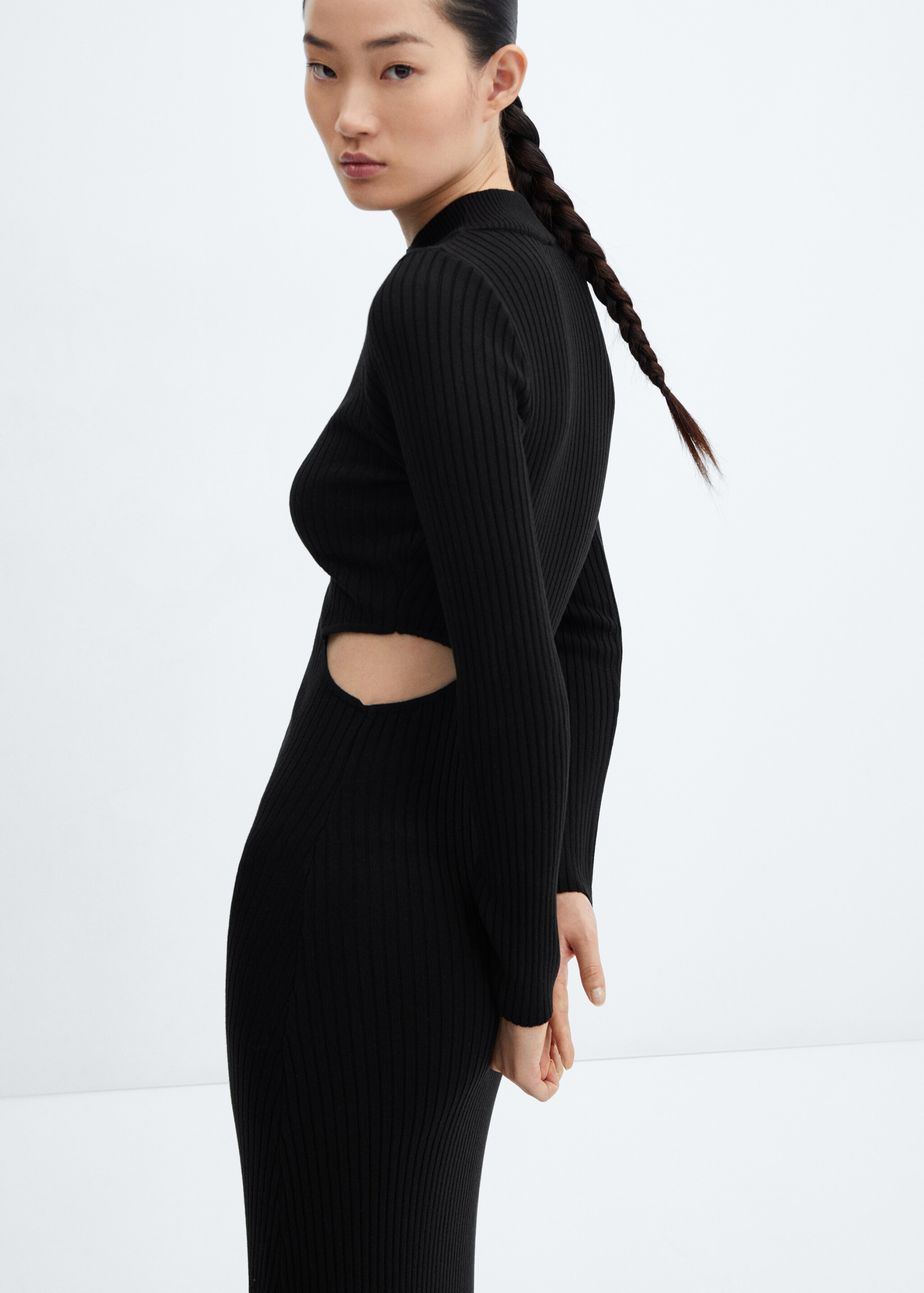 Rib-knit dress with slits - Details of the article 6