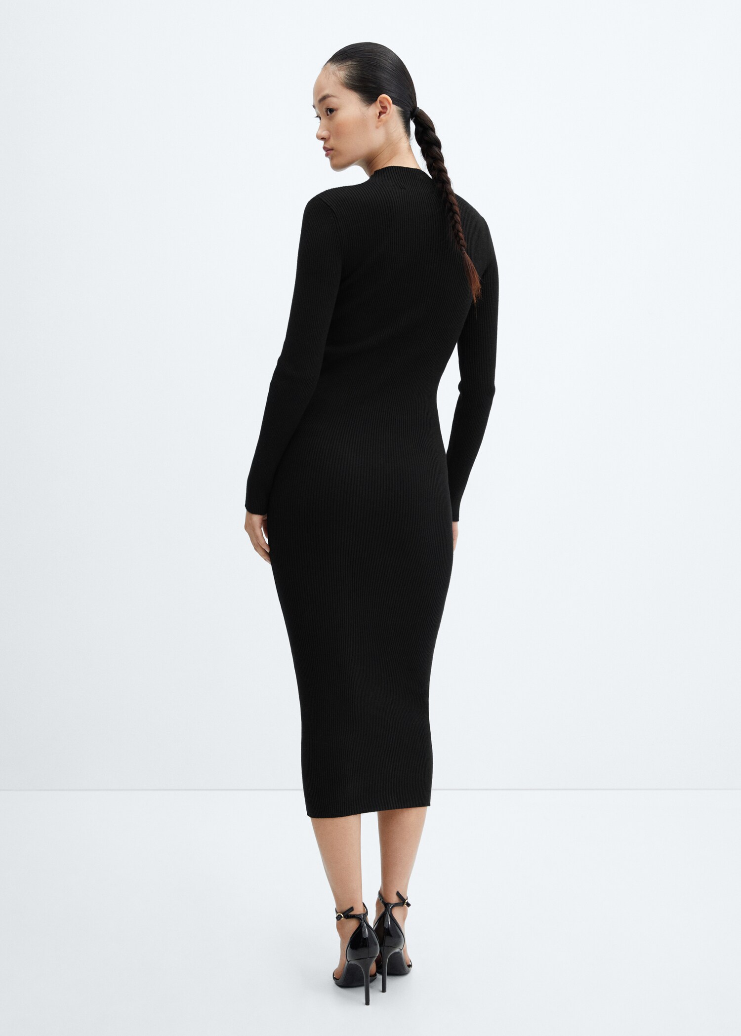 Vestido canalé botones - Reverso del artículo