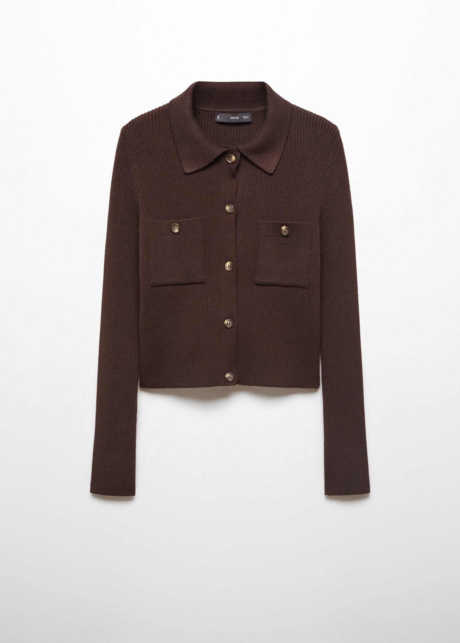 Ribbed pockets cardigan - Article without model