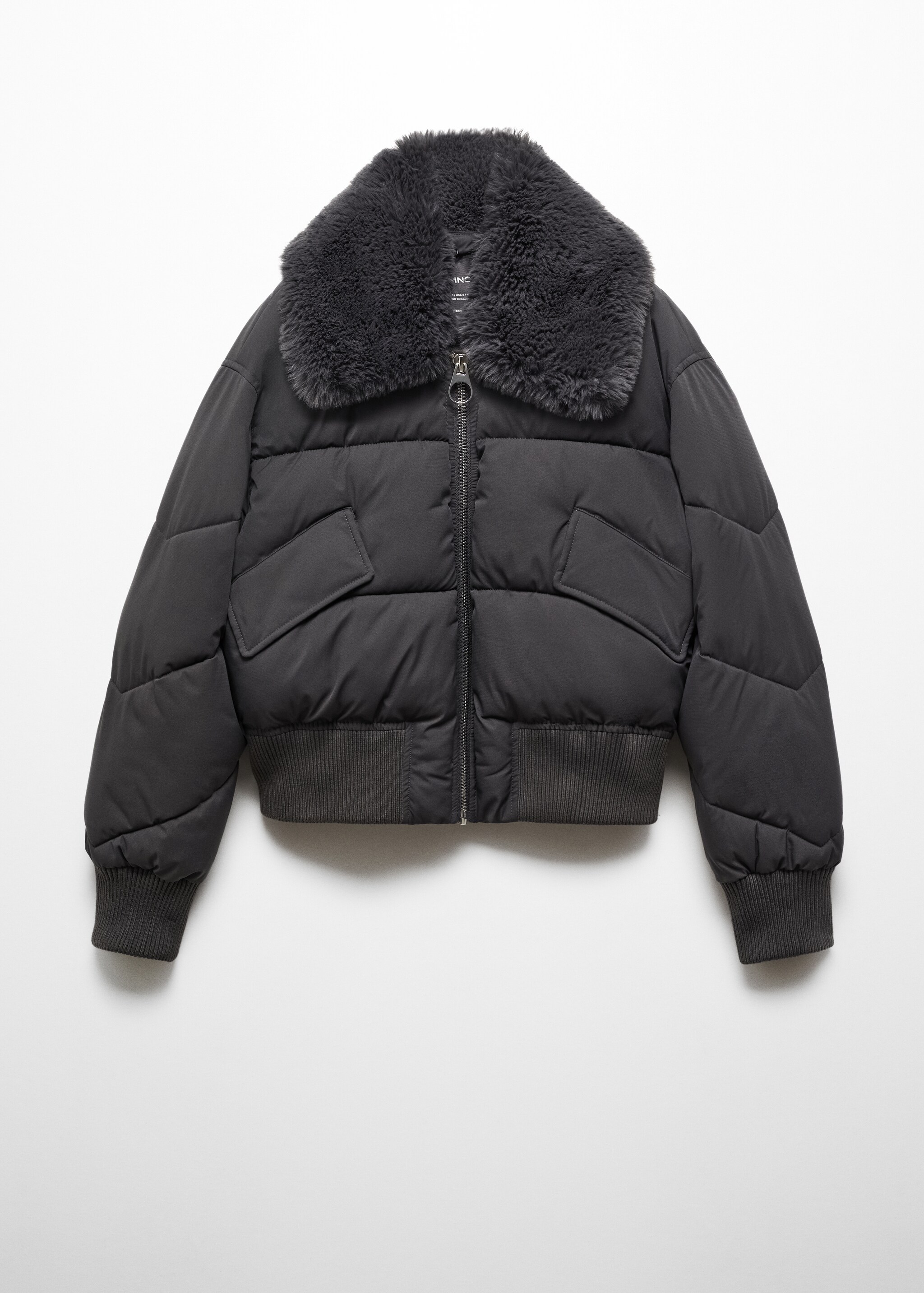 Bomber anorak with fur-effect collar - Article without model