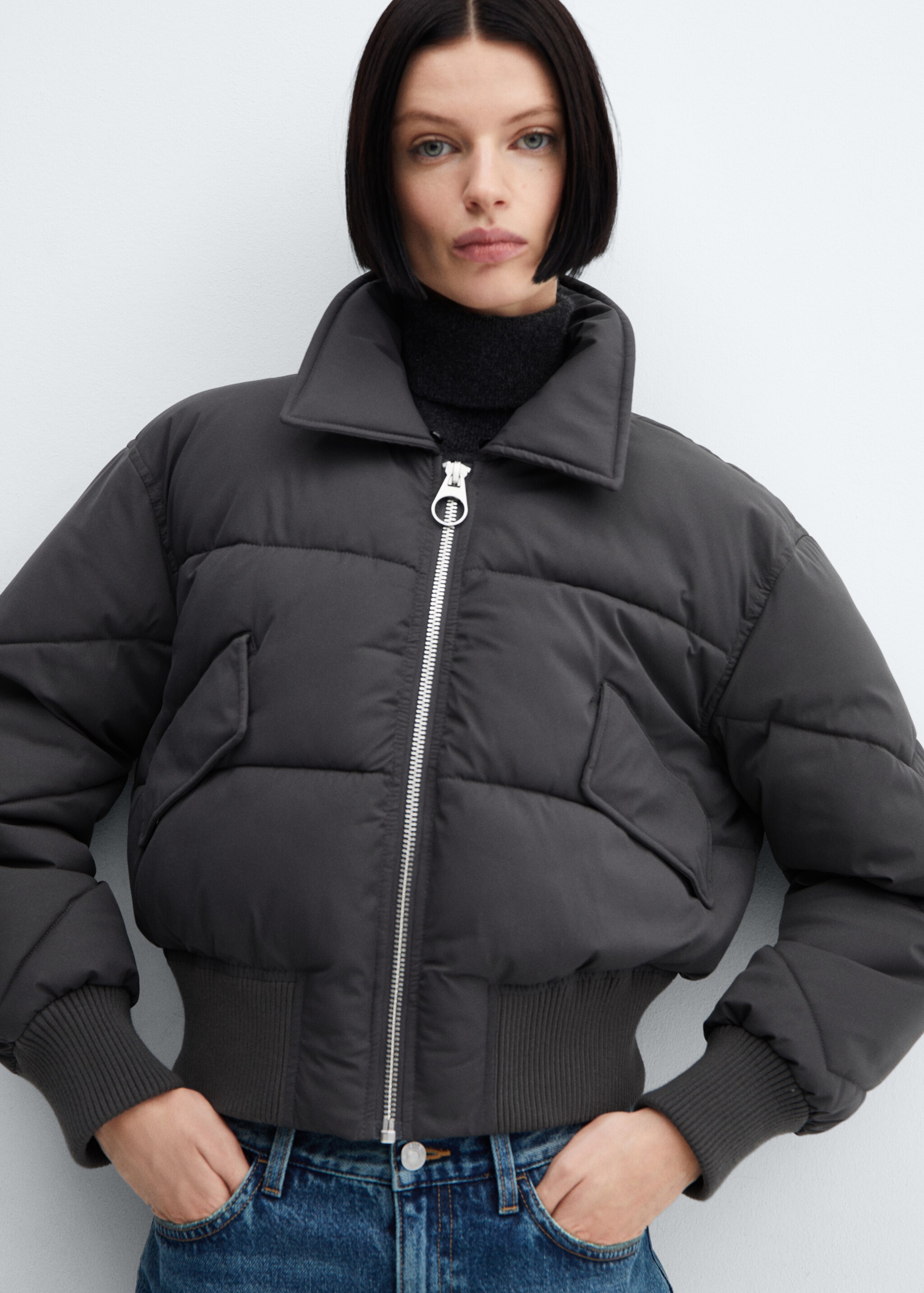 Bomber anorak with fur-effect collar - Details of the article 2