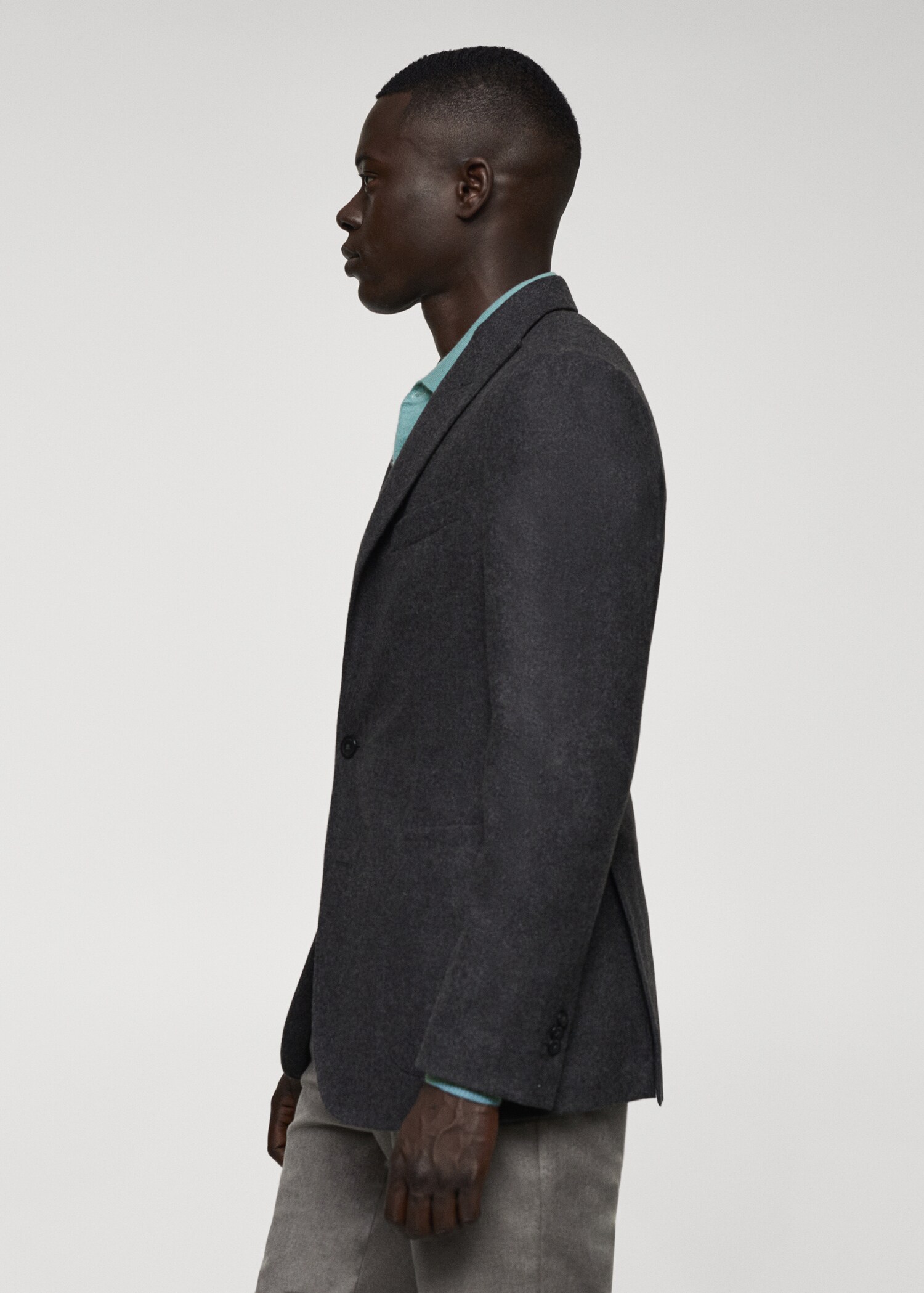 Virgin wool combined blazer  - Details of the article 2